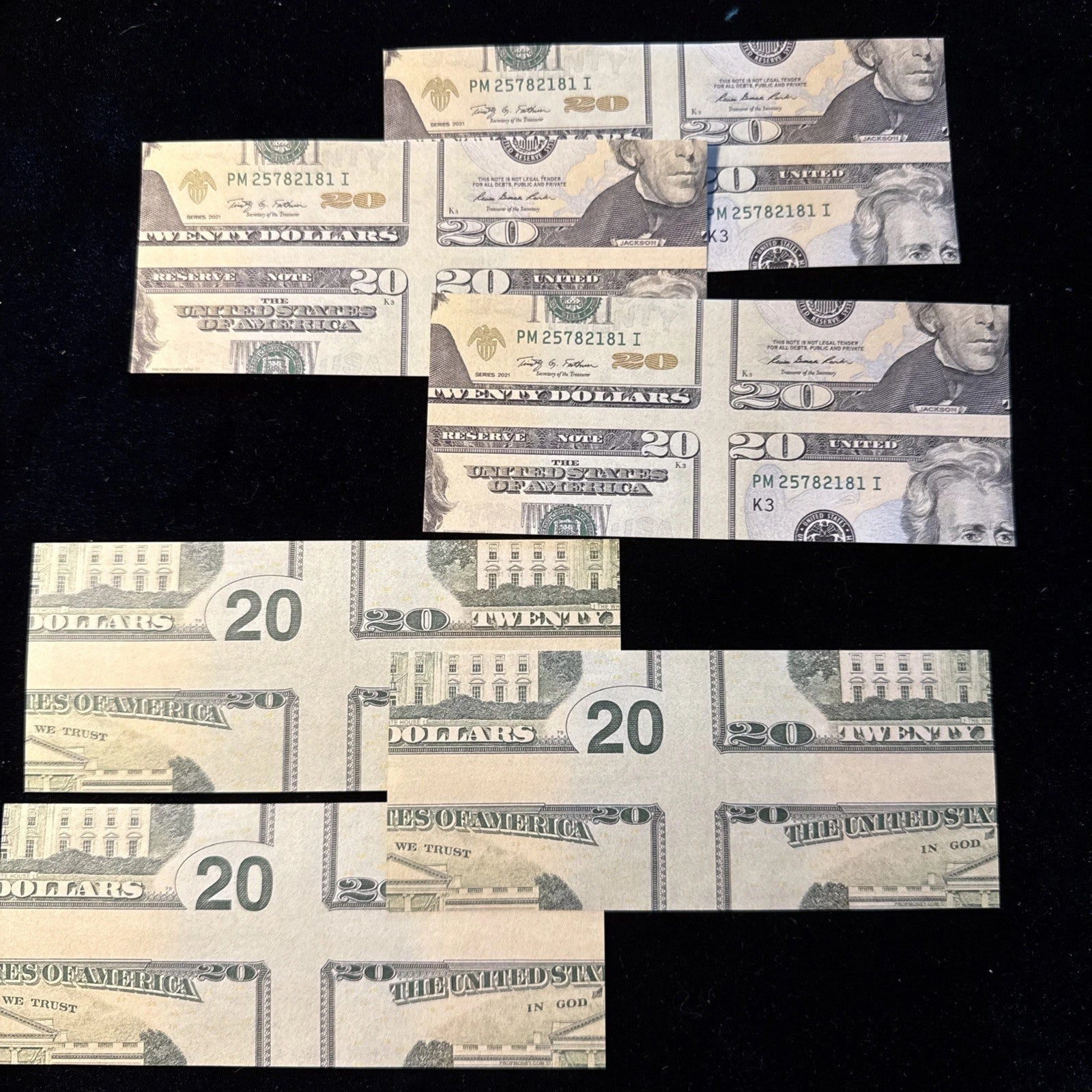 6 Pack - Mismade $20 Twenty Dollar Bill 💵 🪄 Bill Change