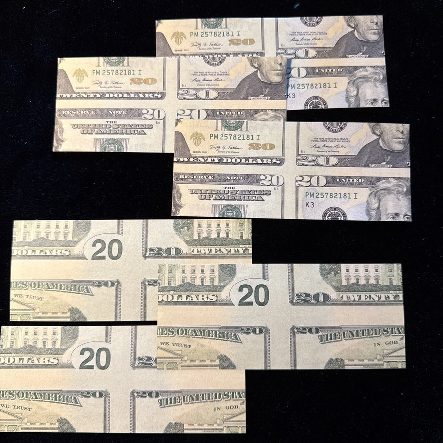 6 Pack - Mismade $20 Twenty Dollar Bill 💵 🪄 Bill Change
