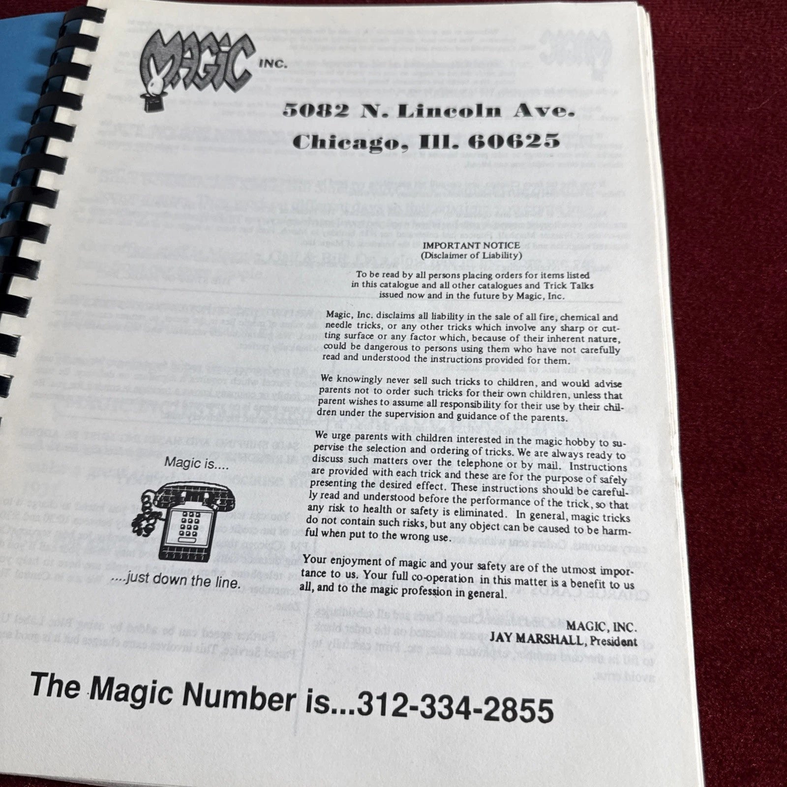 Magic Inc Catalog #27  Jay Marshall ESTATE