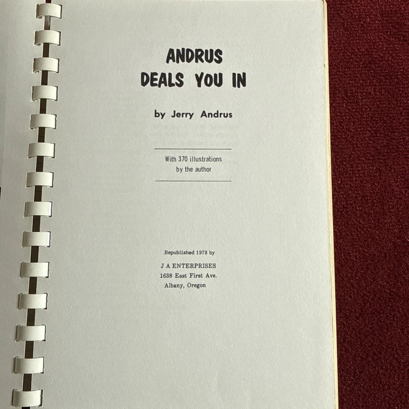 Andrus Deals You In by Jerry Andrus SIGNED 1978 ESTATE