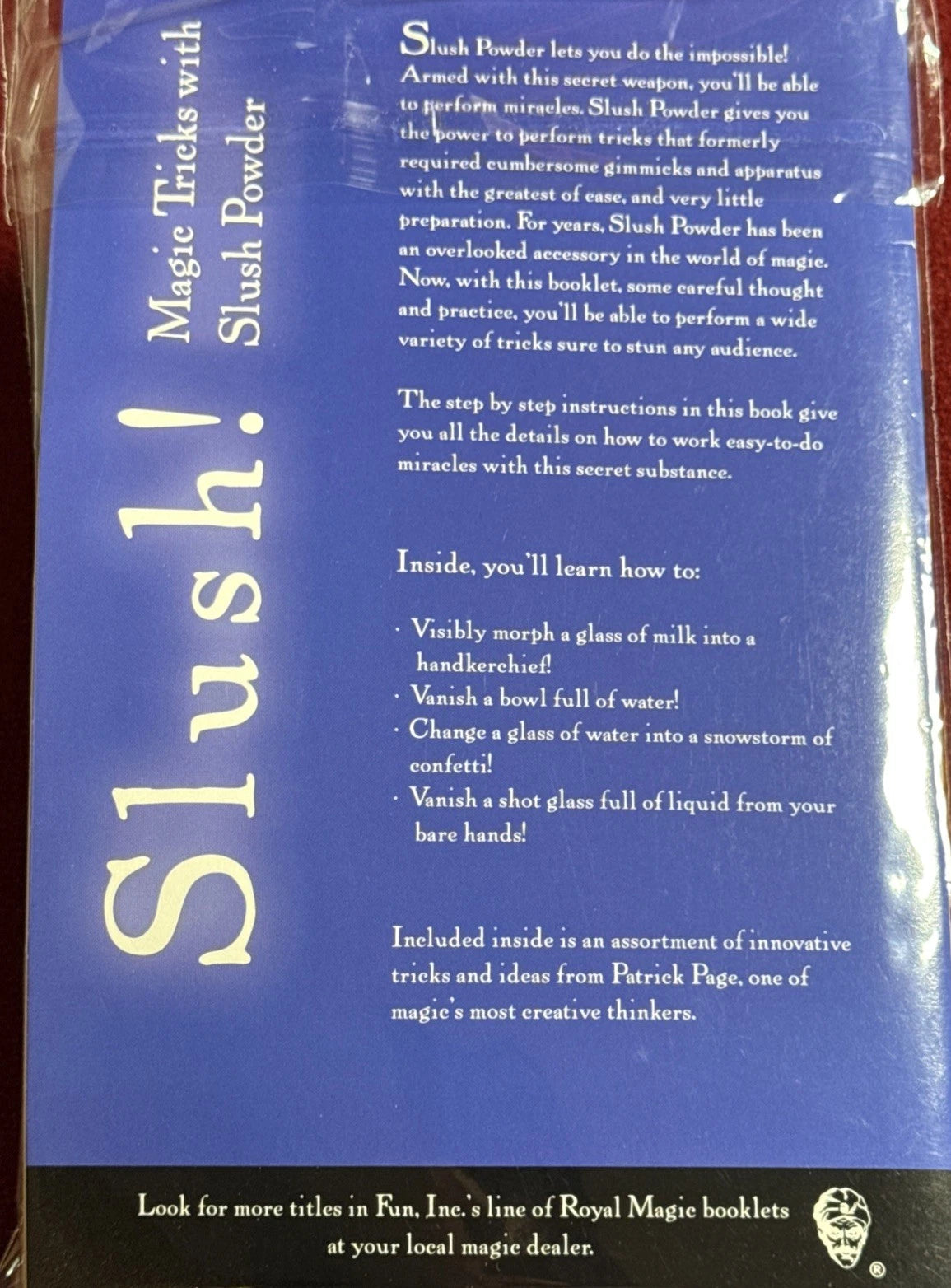 Slush Powder with book of tricks with Slush Powder