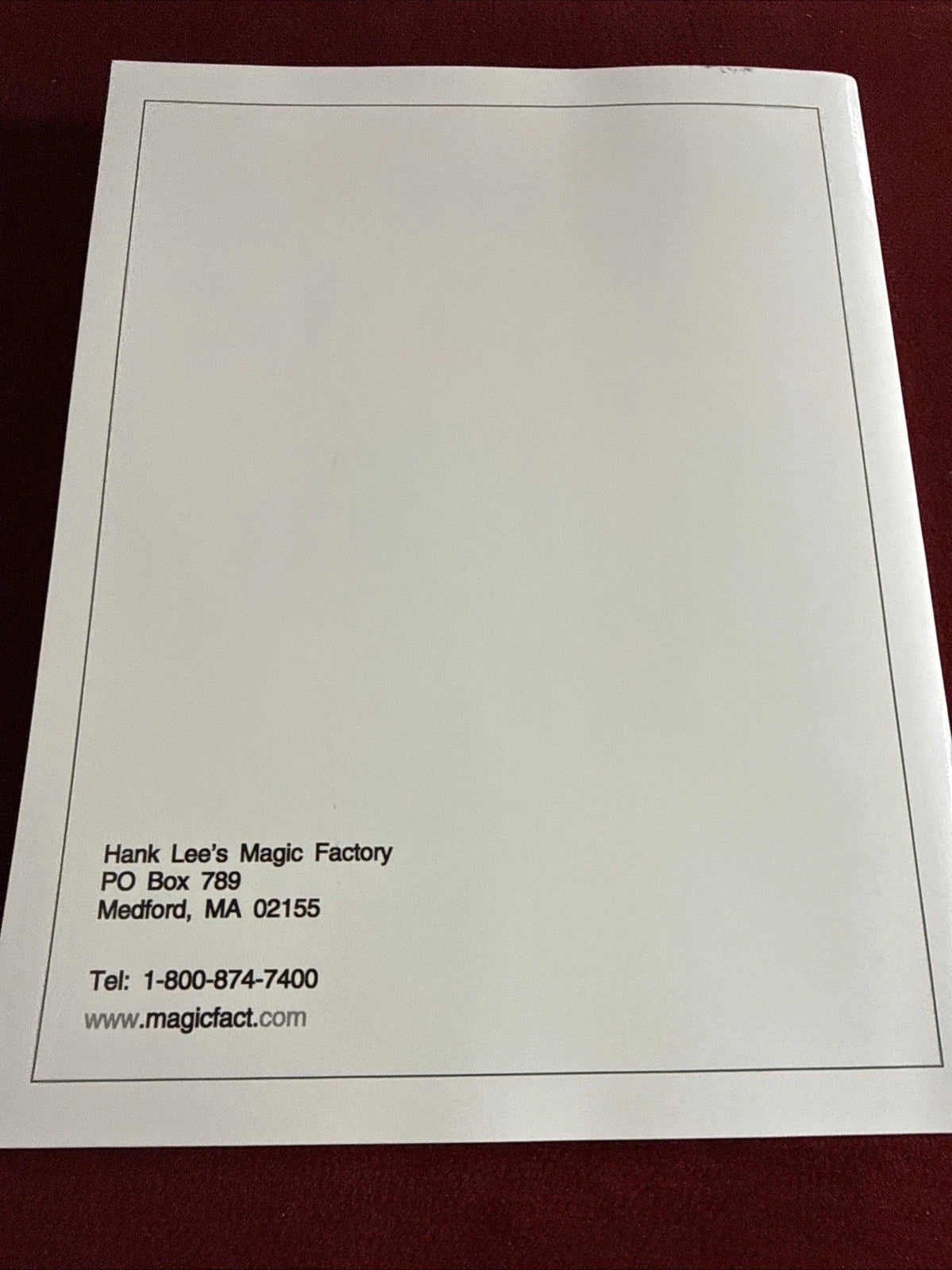 Hank Lee’s 12th Catalog Of Magic 25th Anniversary Edition ESTATE