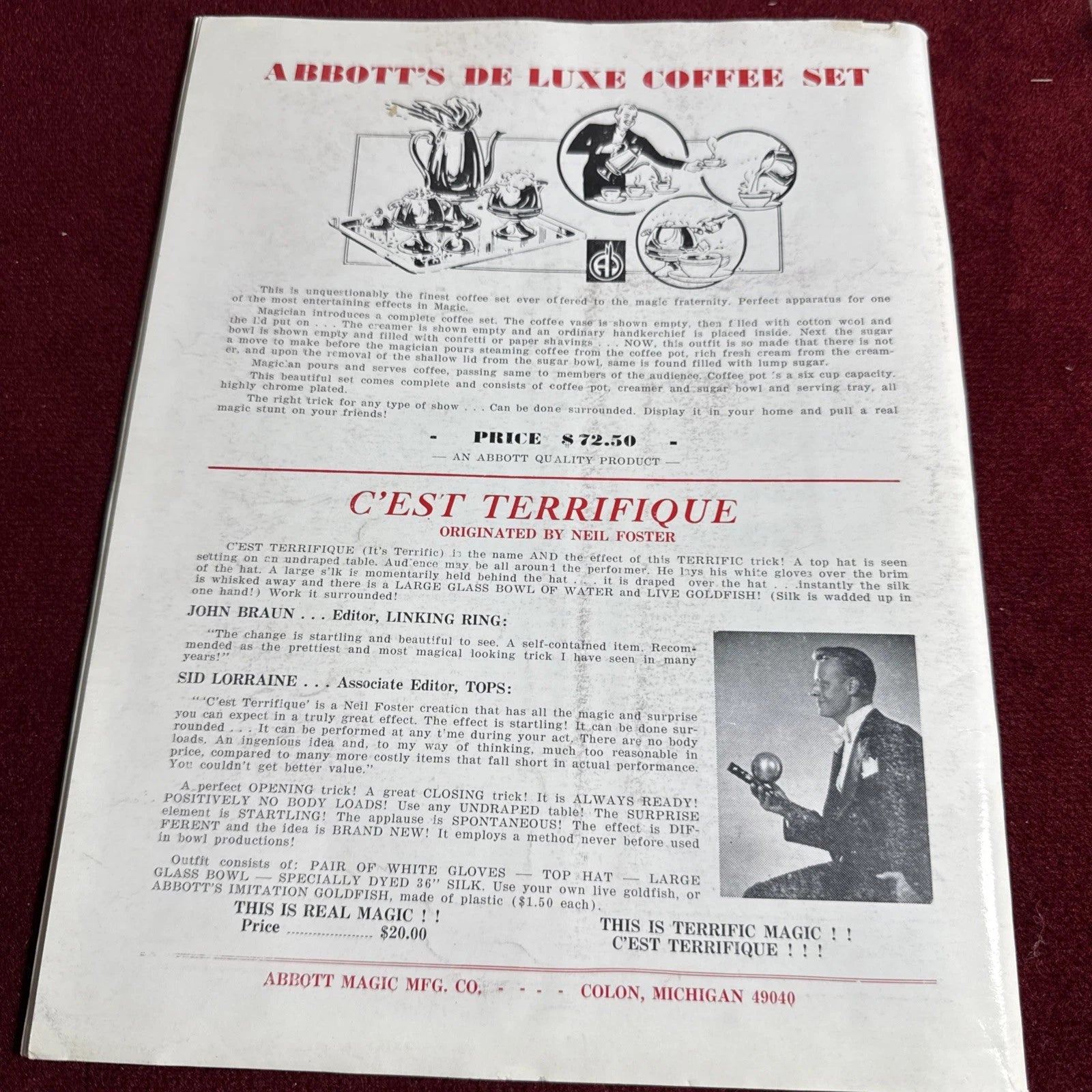 TOPS Magic Magazine VNTG Abbott’s January 1966 Vol 6 #1 Toreno & Guro