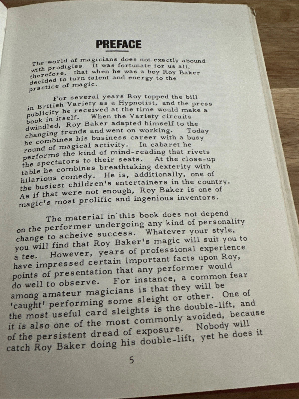 Magic of Roy Baker in Baker's Bonanza by Hugh Miller ESTATE