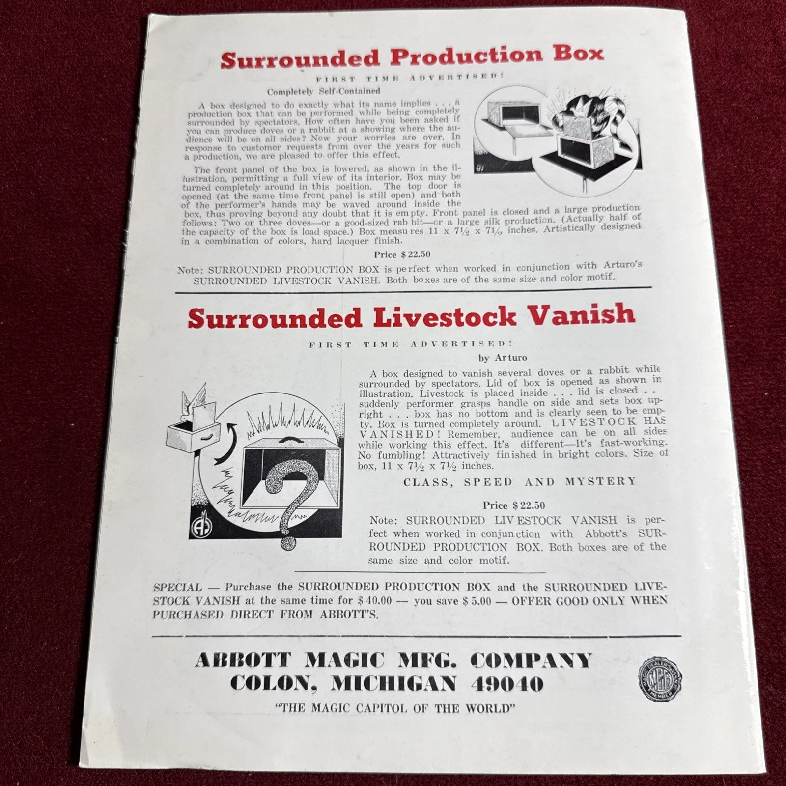 TOPS Magic Magazine VNTG Abbott’s February 1966 Vol 6 #8 Fantasio & Monica