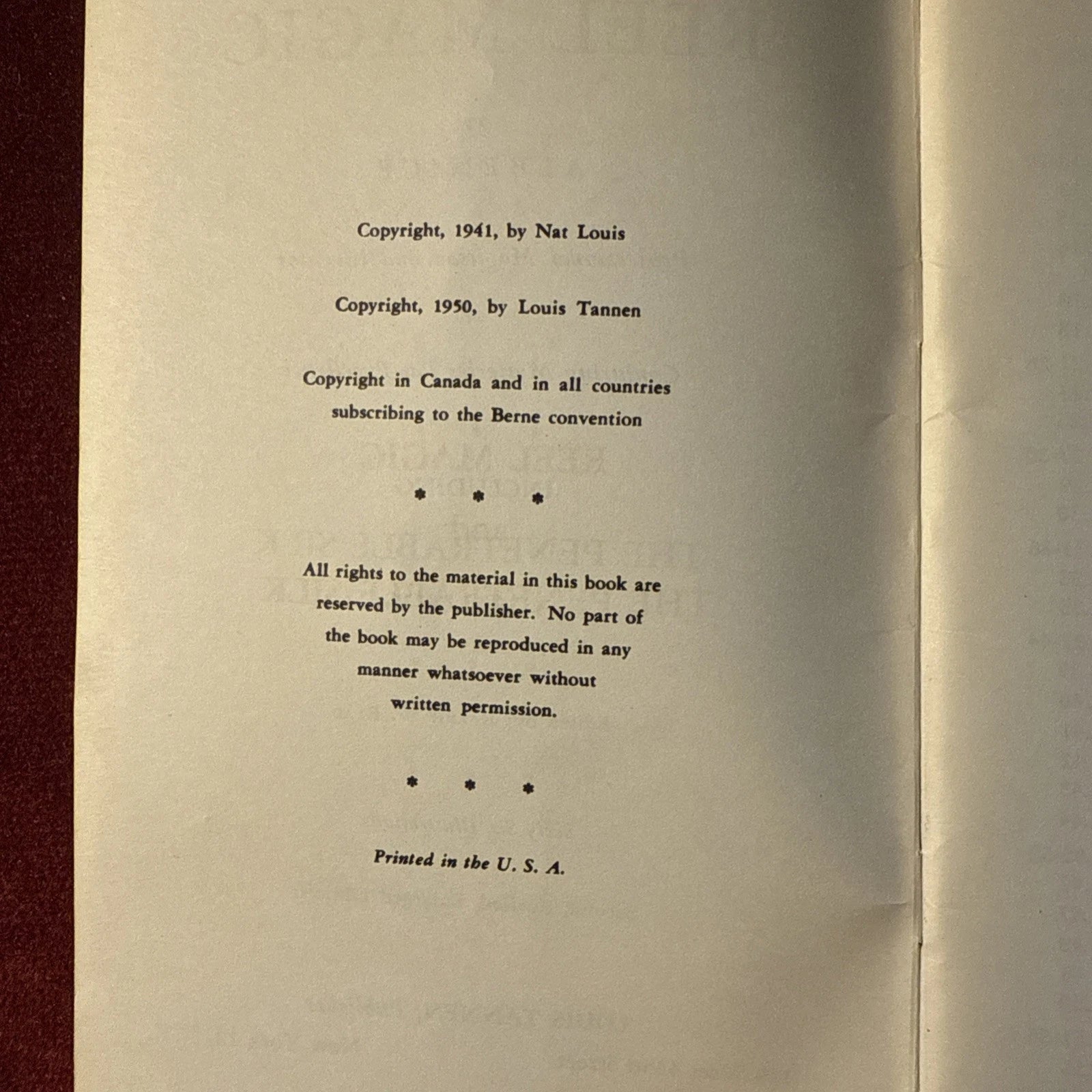 Reel Magic by Ablenice - 2nd Ed. Louis Tannen 1950 ESTATE