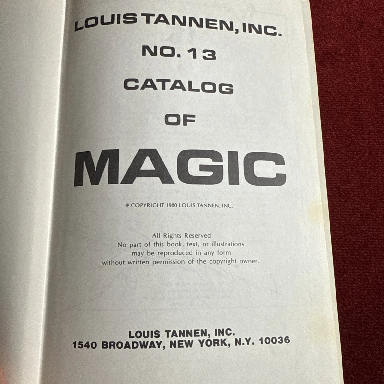Louis Tannens Catalog Of Magic #13 - 1978 Magic Reference - Siegfried & Roy