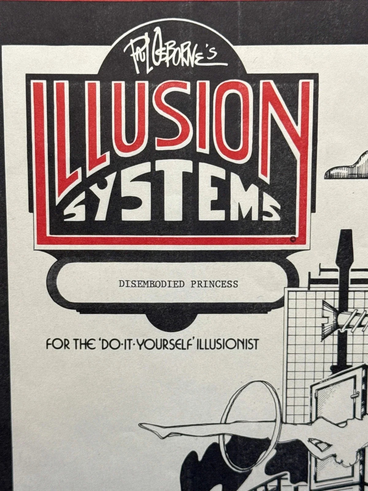 Paul Osborne Illusion Systems plans for Disembodied Princess c1980 Vintage plans