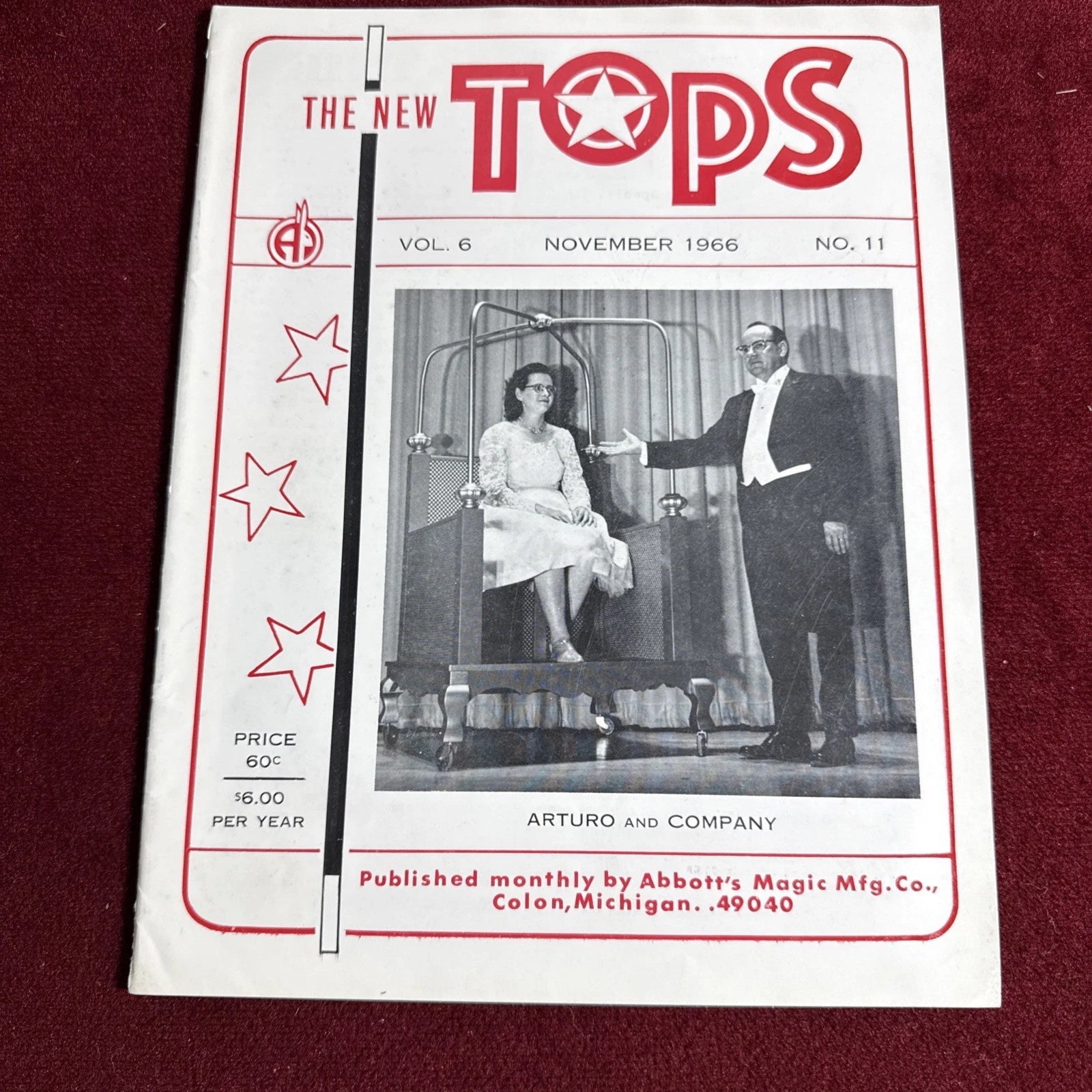 TOPS Magic Magazine VNTG Abbott’s February 1966 Vol 6 #11 Arturo & Company