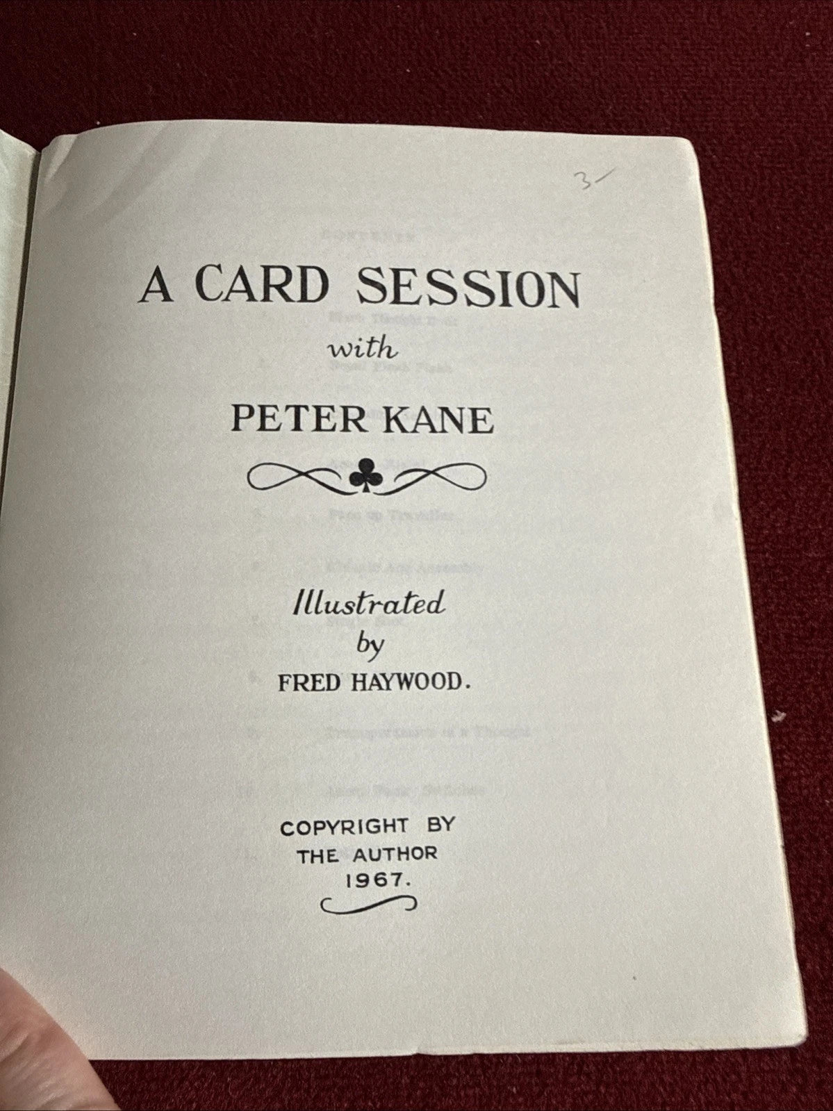 A Card Session With Peter Kane - From the library of the Amazing Kreskin SIGNED ESTATE