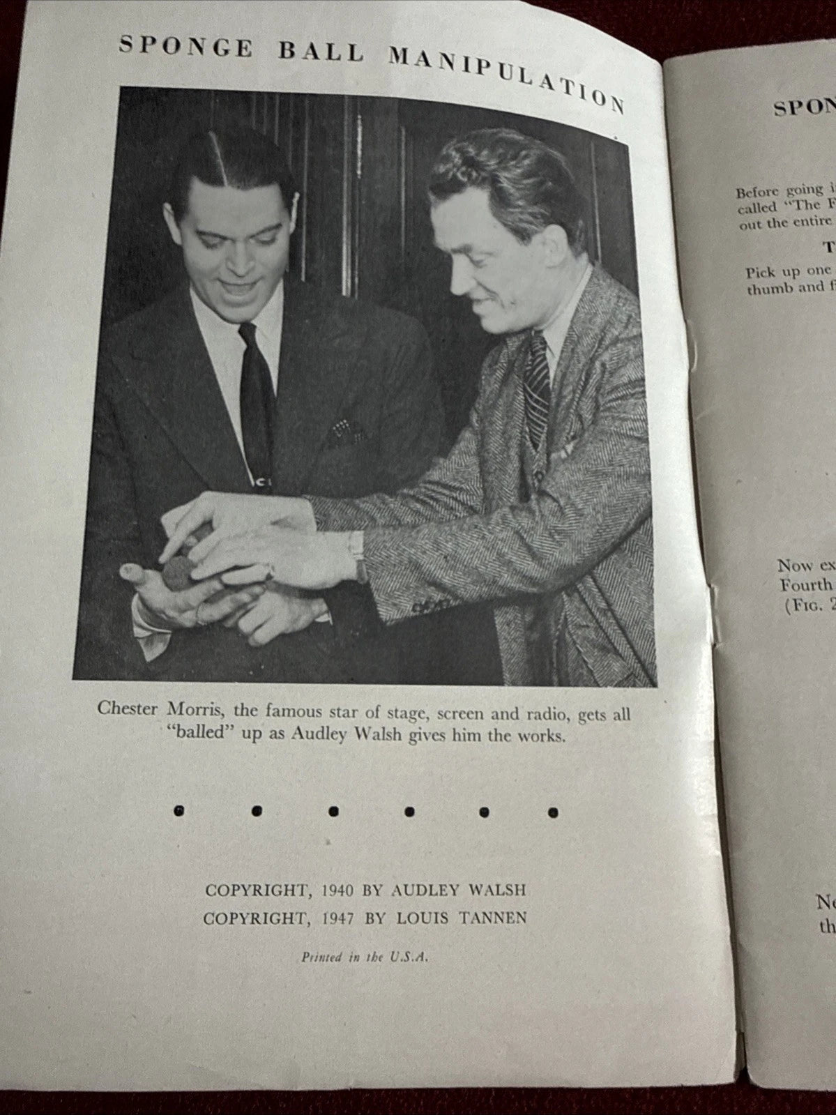 Sponge Ball Manipulation - Audley Walsh - From the Amazing Kreskin Library - 1947