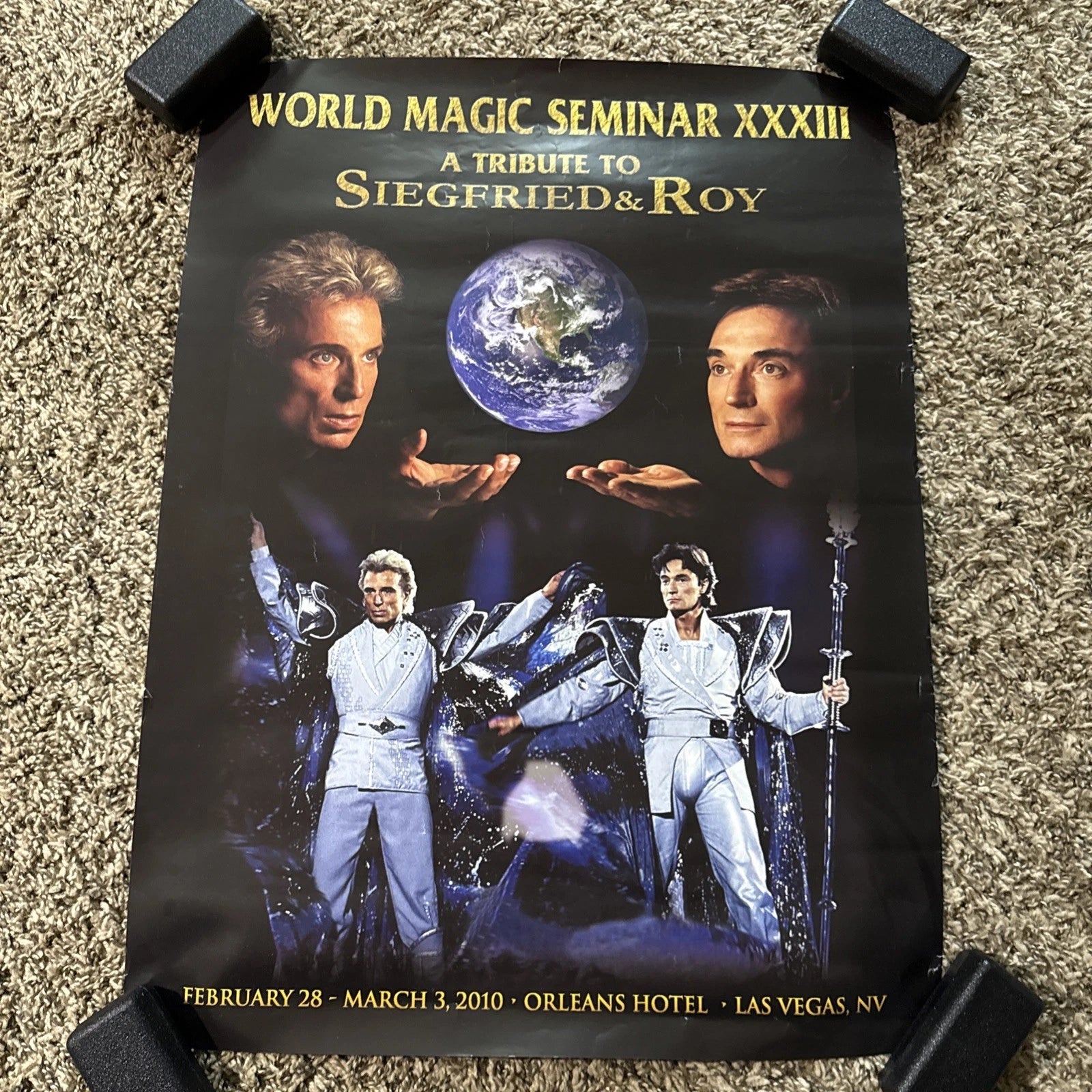 Siegfried & Roy Poster 2010 World Magic Seminar Orleans Hotel Las Vegas Magician ESTATE