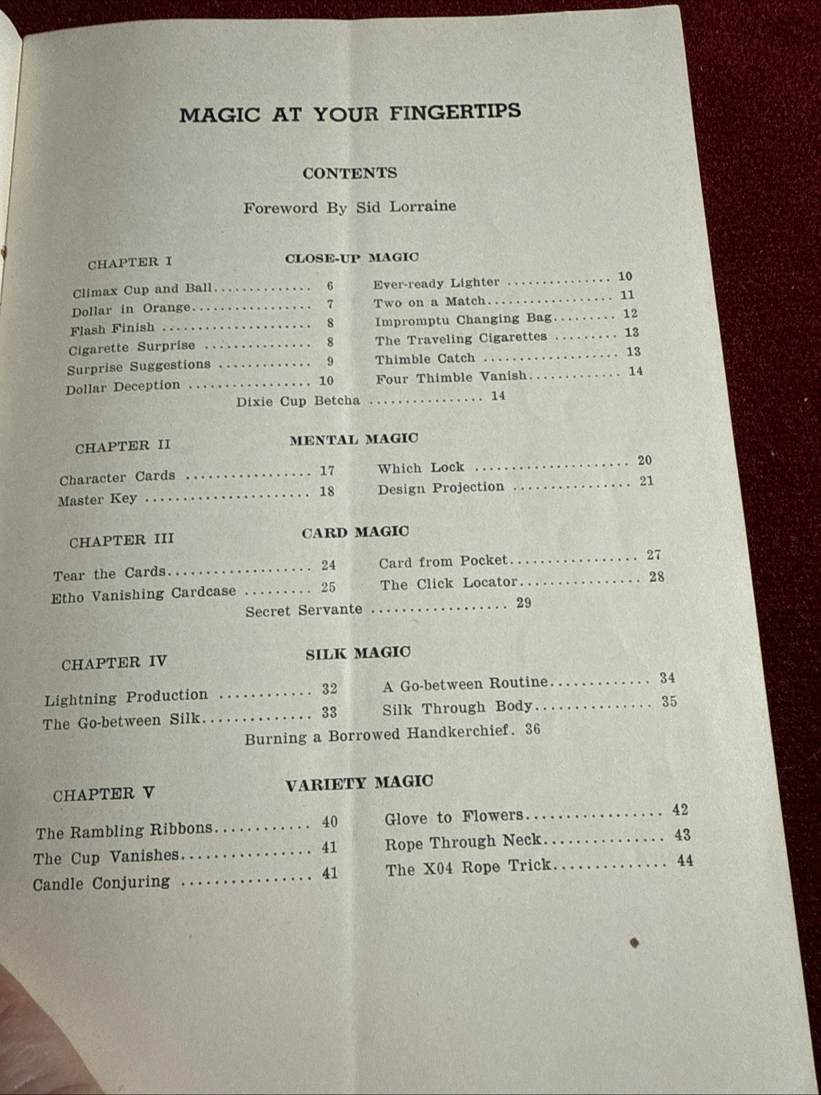 Magic at Your Finger Tips-Melbourne Christopher - 33 Tested Magic Tricks 1947 ESTATE