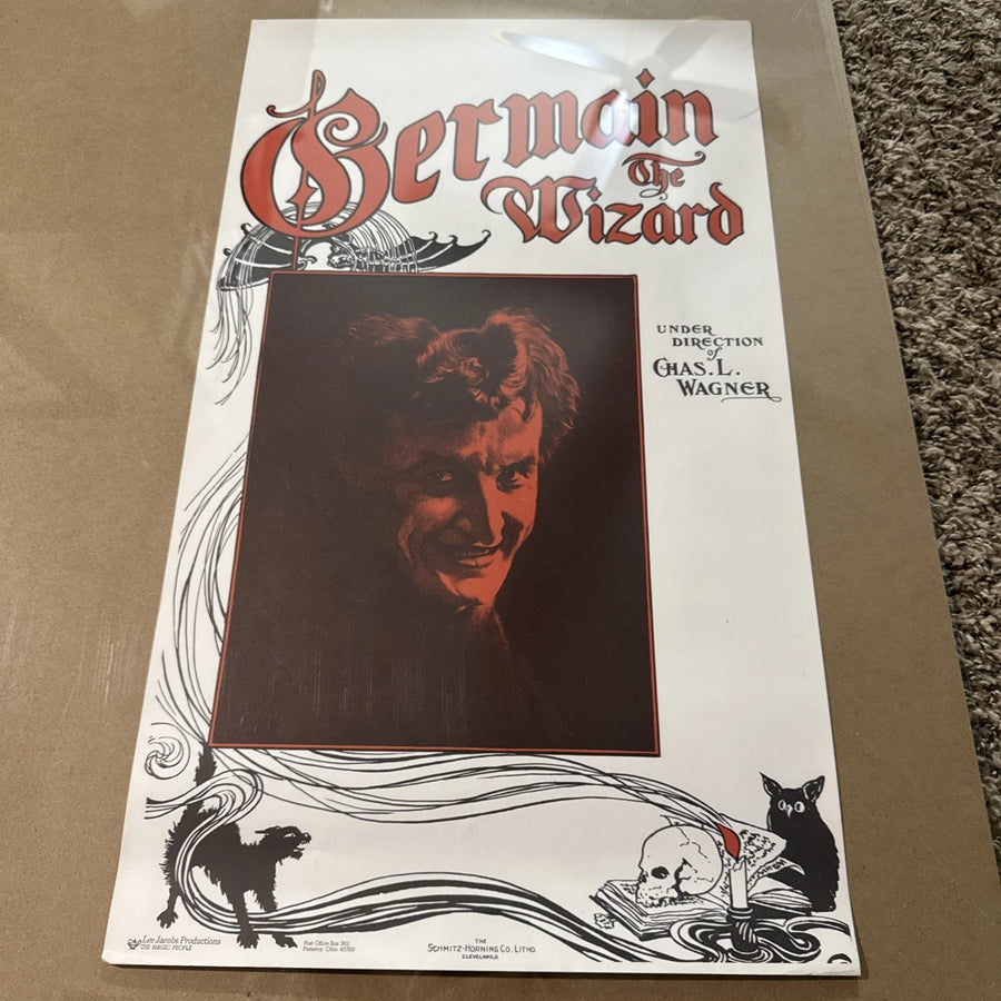Germain The Wizard Poster Lee Jacob’s Production VNTG Magic Magician 1970’s