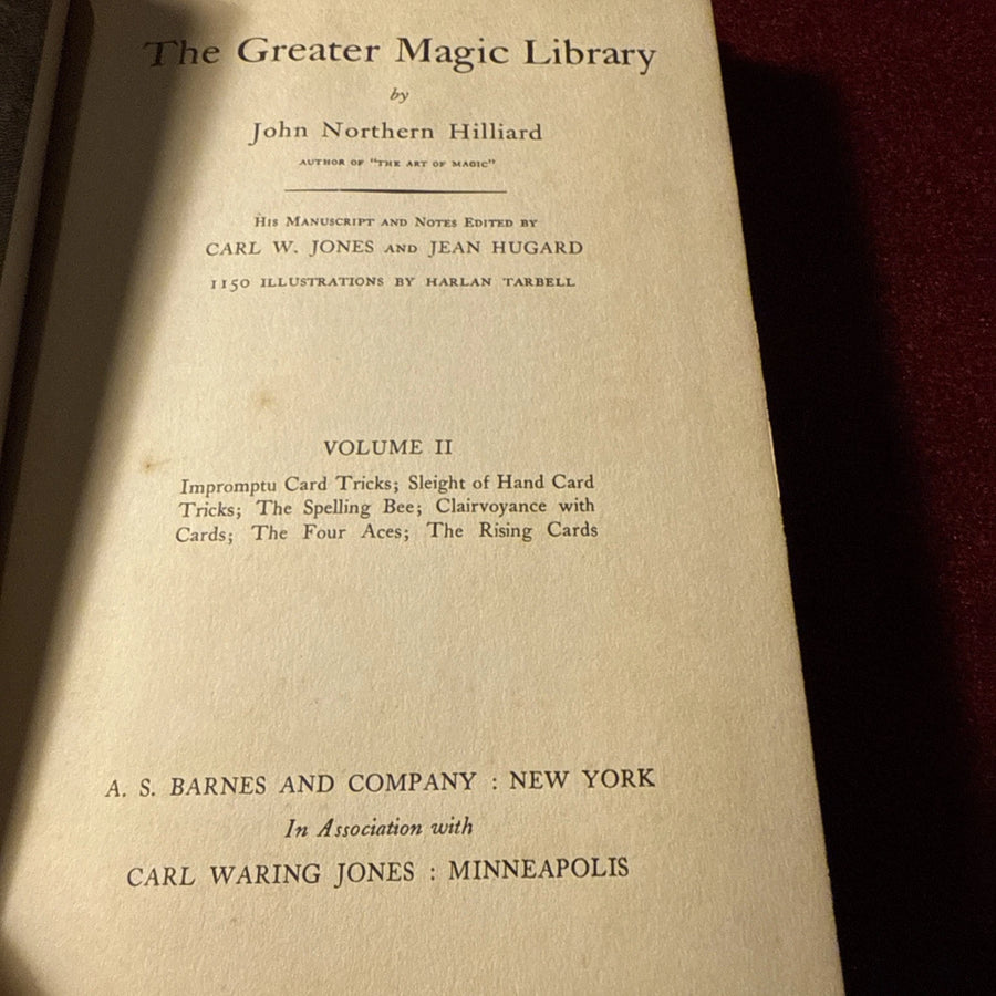 The Greater Magic Library Vol 2 by John Hilliard - 1956 1st Printing - ESTATE