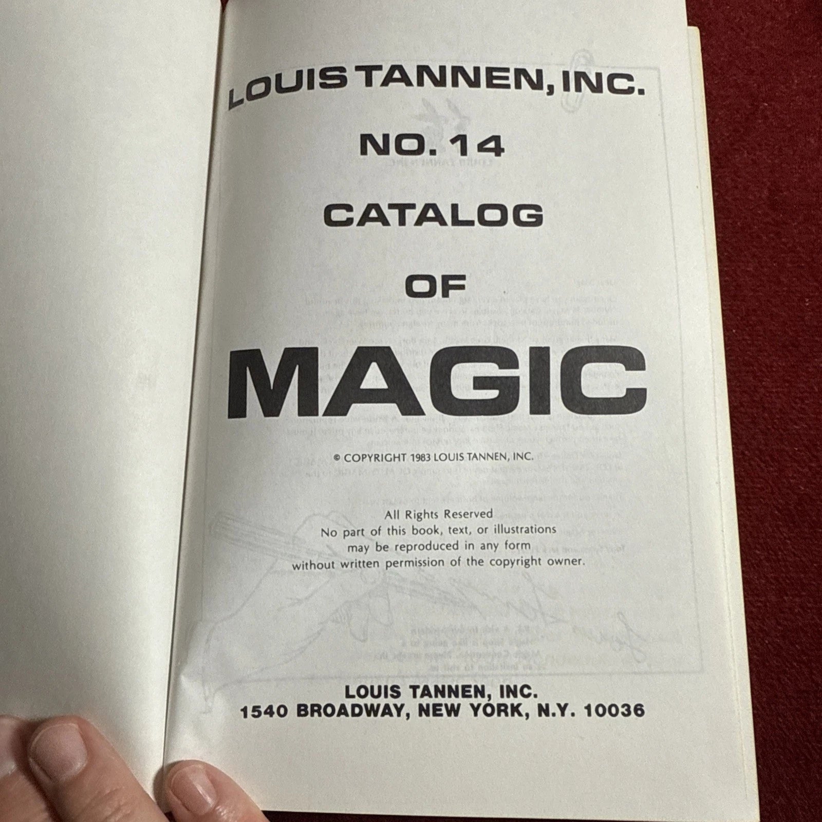 David Copperfield Louis Tannens Catalog Of Magic #14 1983 ESTATE