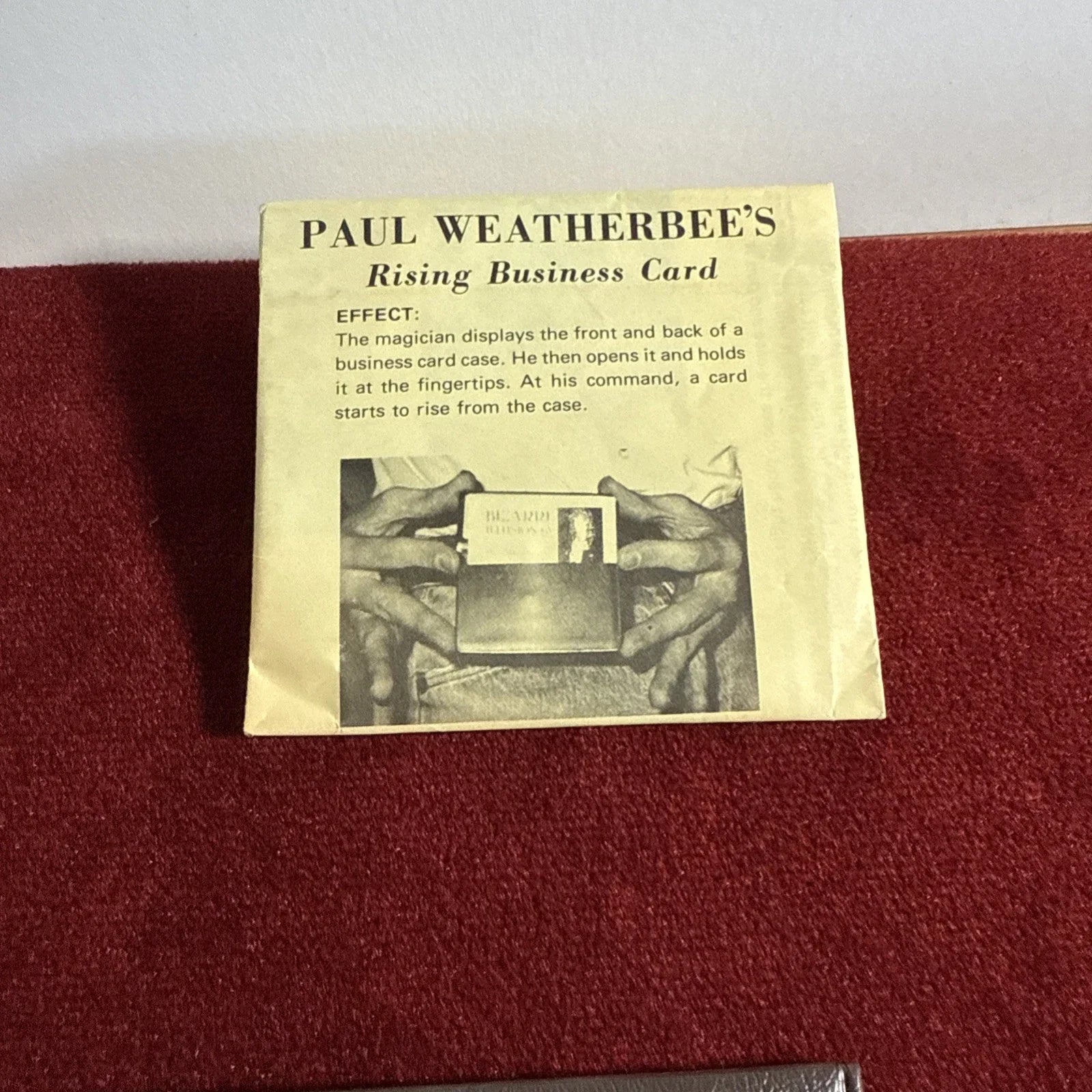 Paul Weatherbee’s Rising Business Card Magic Trick VNTG RARE Easy To Do NOS