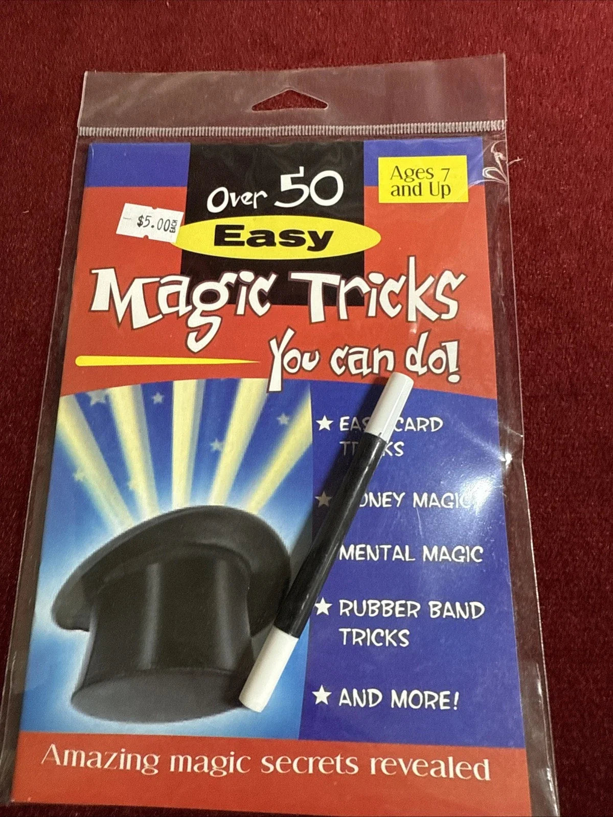 50 Easy Magic Tricks You Can Do Booklet W/mini Wand-great gift for Kids/Beginner