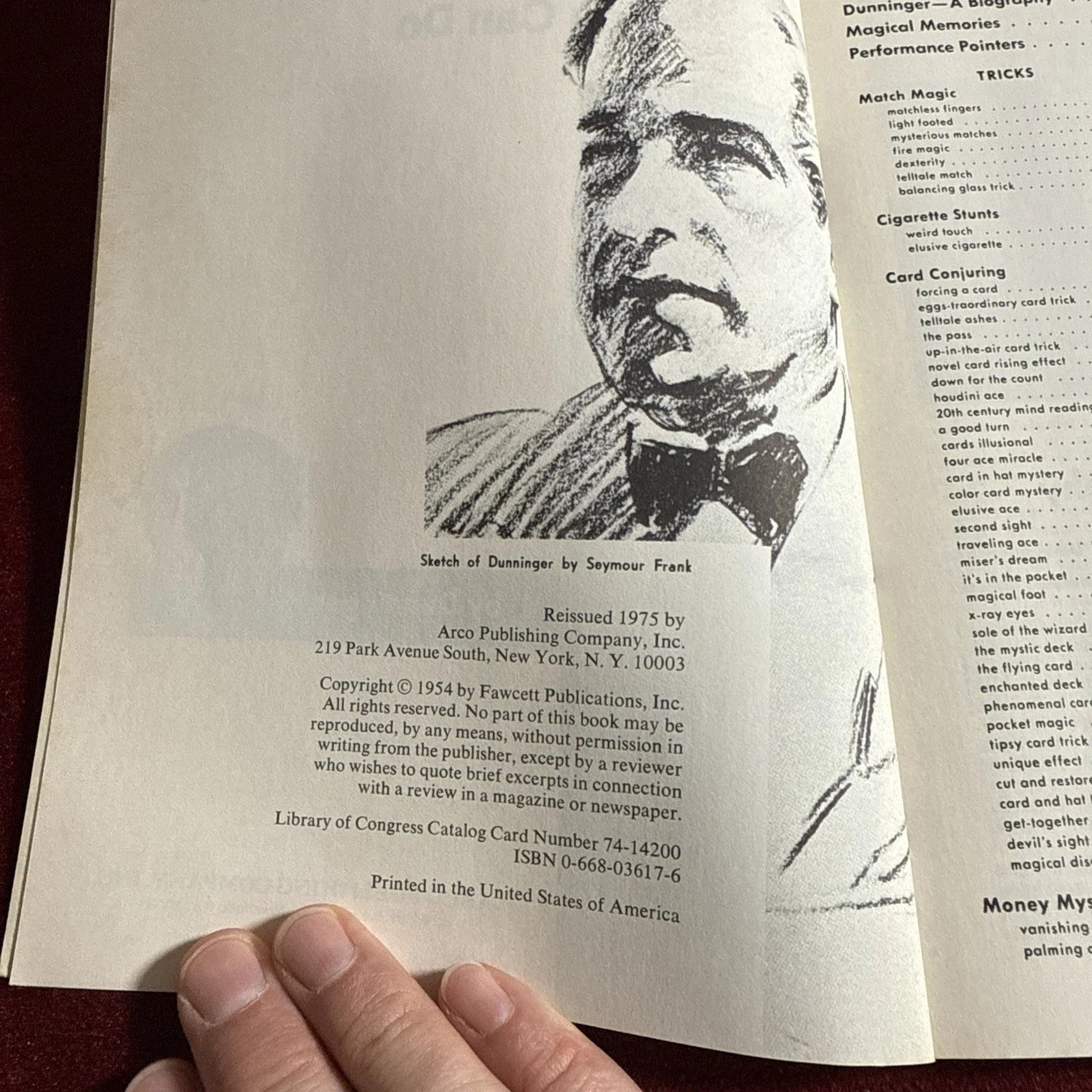 100 Classic Houdini Tricks You Can Do by Dunninger ARCO 1975 ESTATE