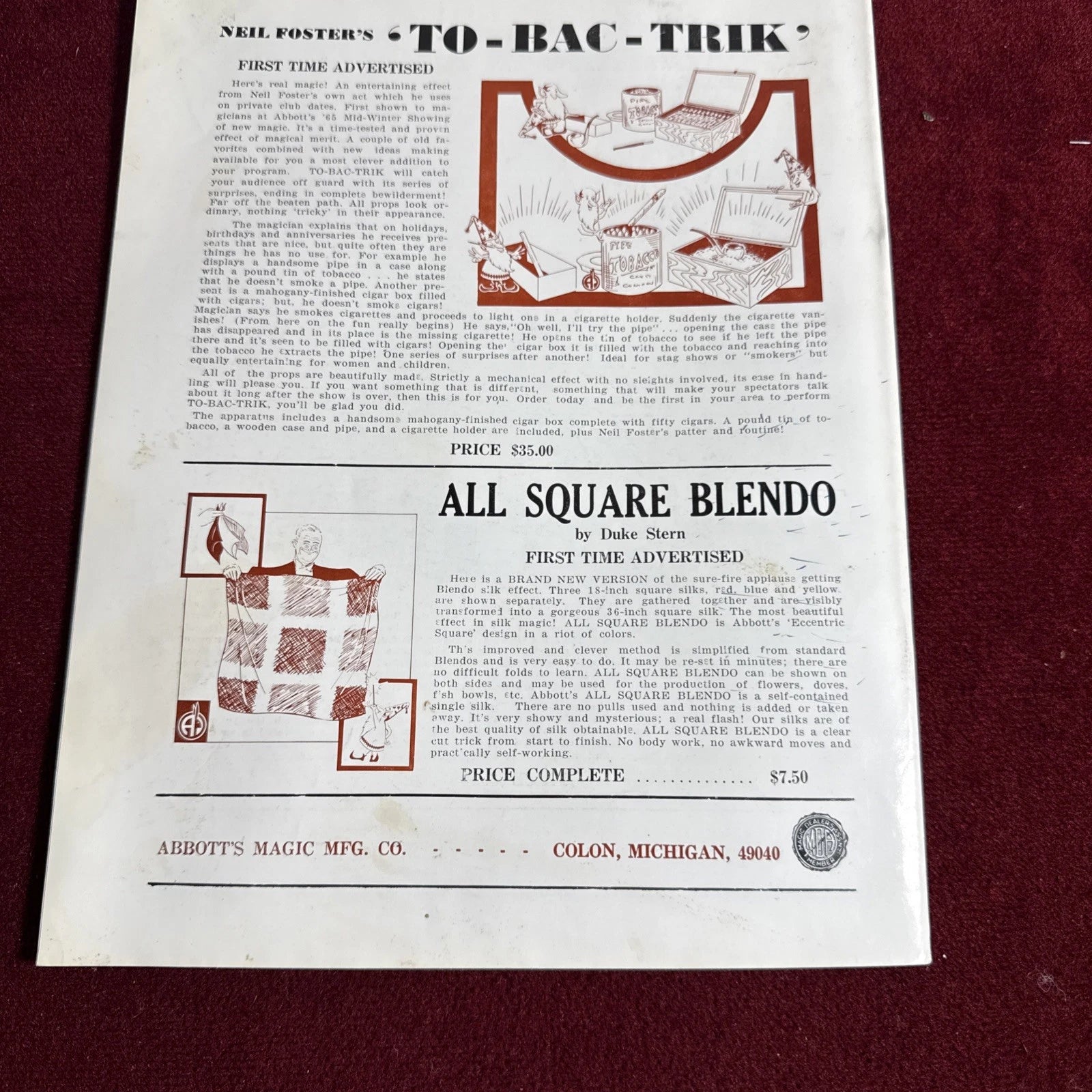 TOPS Magic Magazine VNTG Abbott’s March 1965 Vol 5 #3 DeYoung & Company