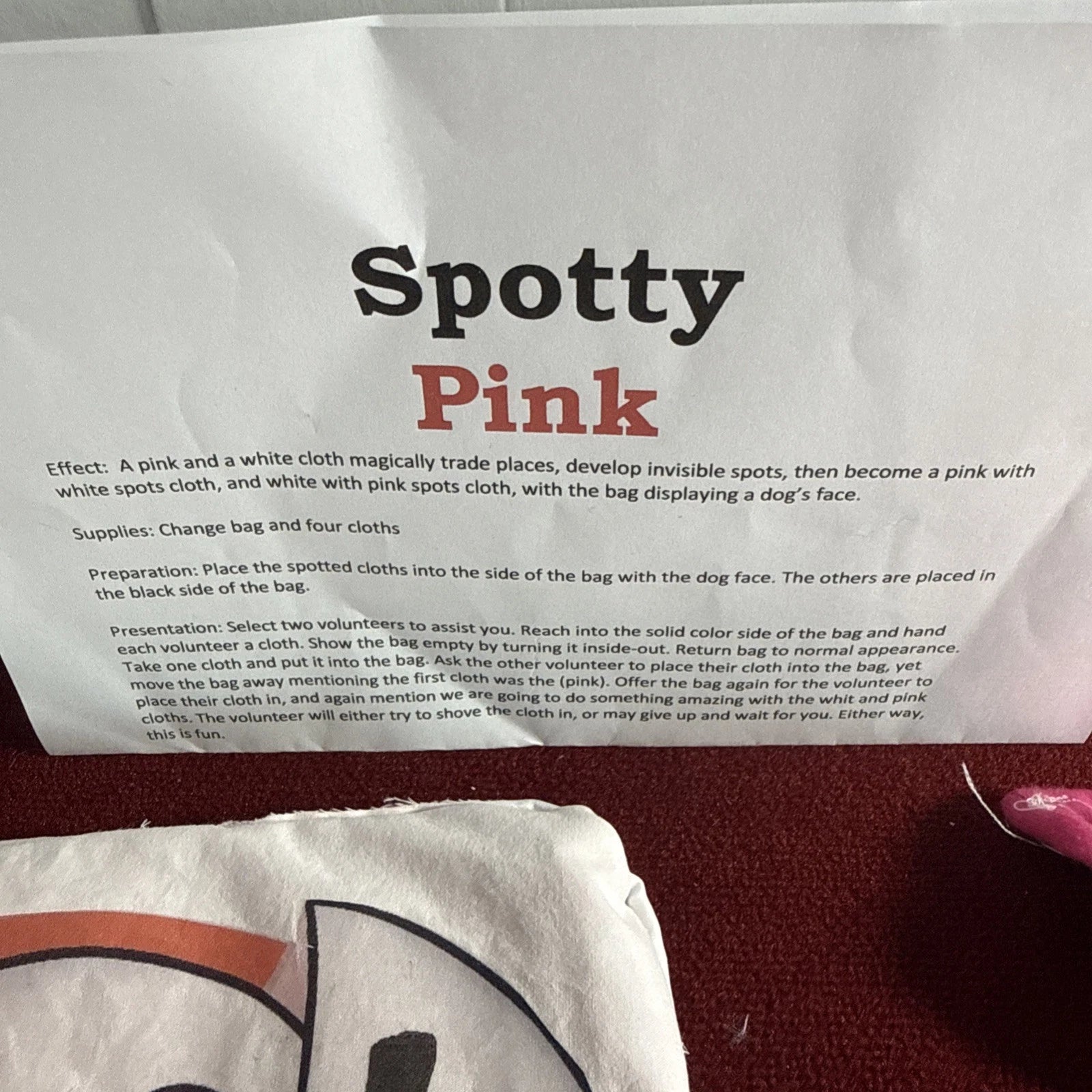 Pink “Spotty” Style Gag Bag- Change Bag