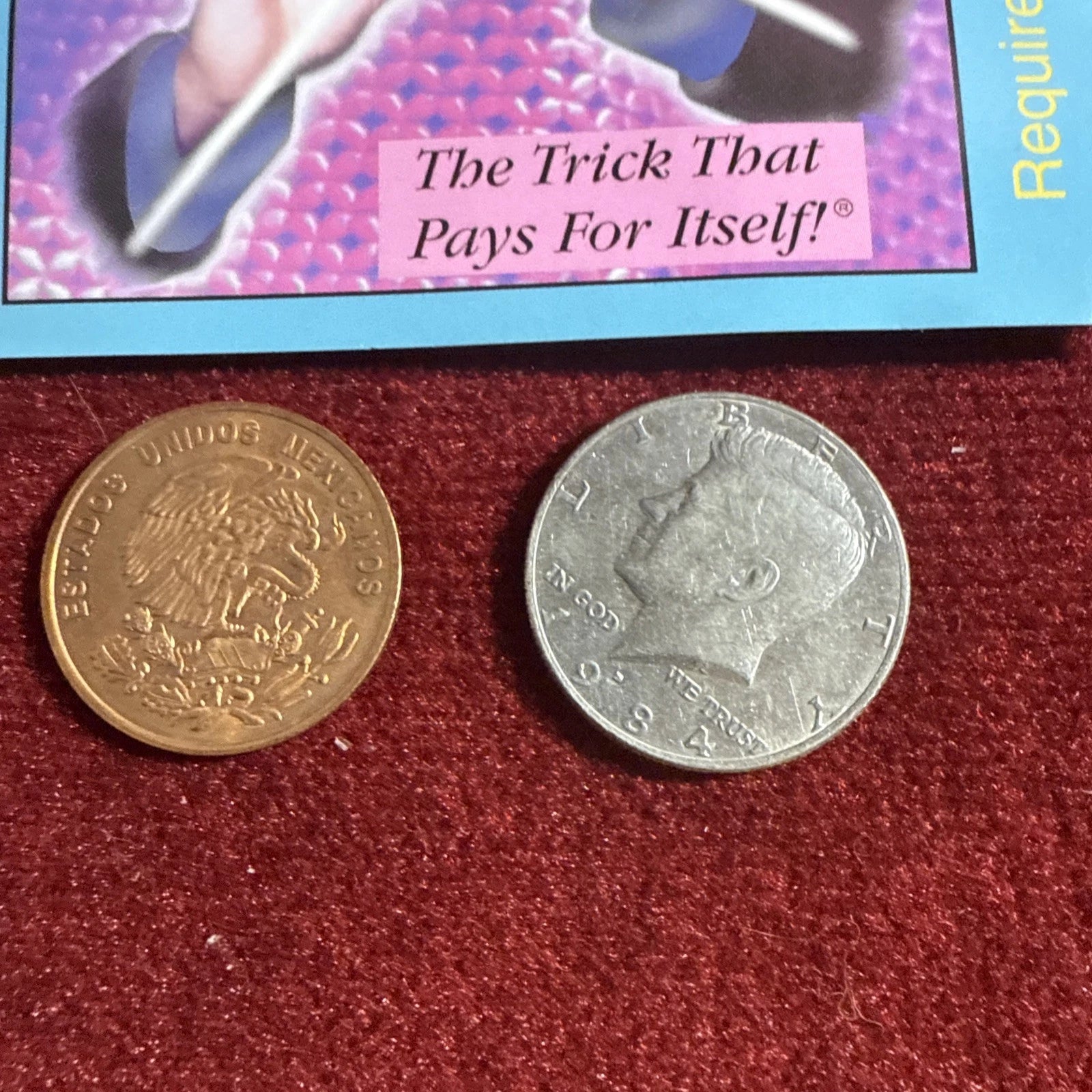 Scotch & Soda Coin Magic Trick - Sterling - HALF DOLLAR SIZE Locking