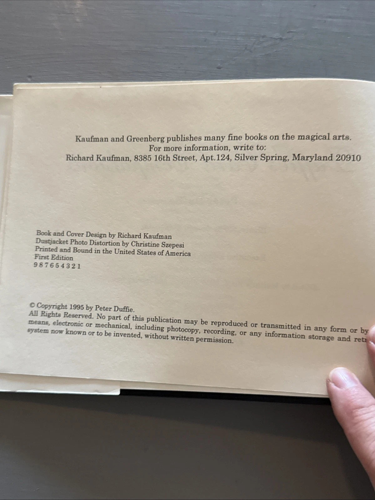 Duffie’s Card Compulsions Peter Duffie 1995 1st Edition ESTATE