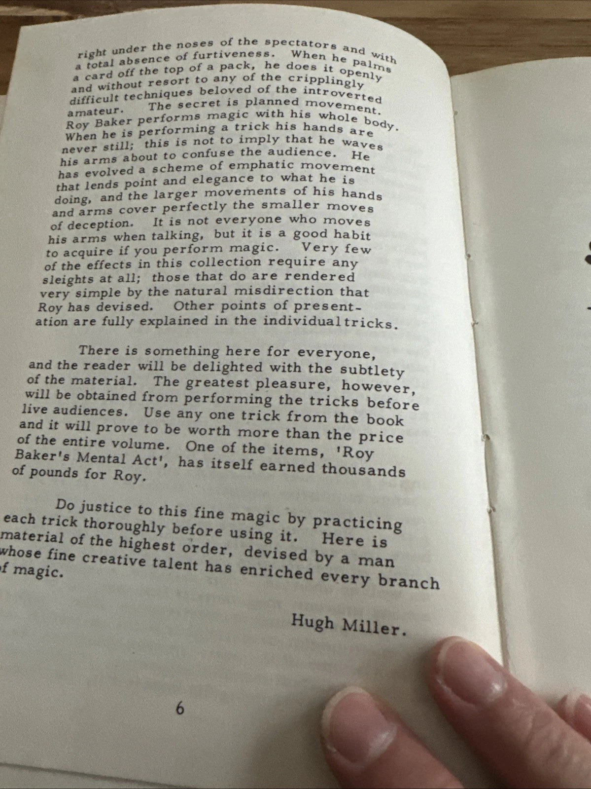 Magic of Roy Baker in Baker's Bonanza by Hugh Miller ESTATE