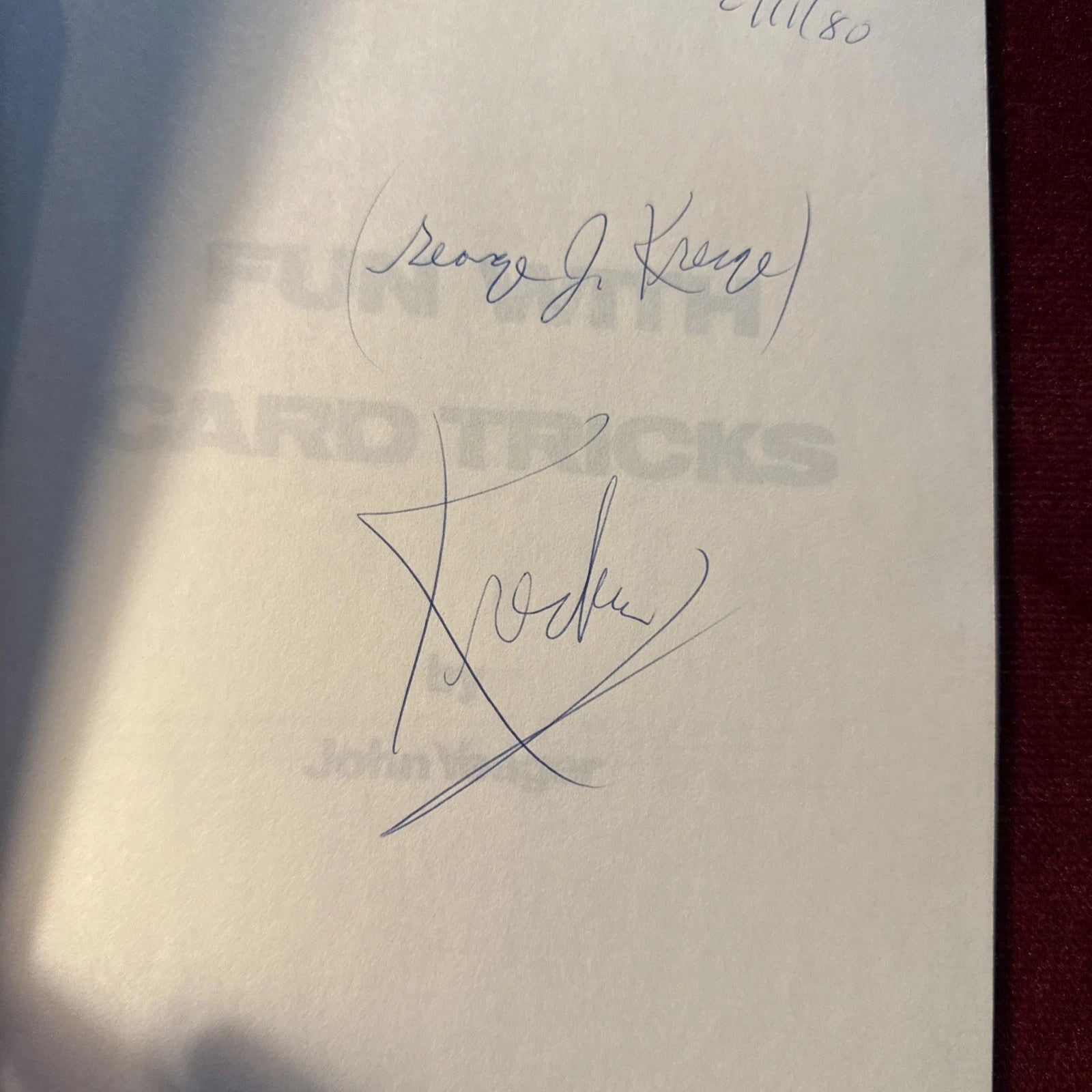 Fun with Card Tricks by John Yeager - Micky Hades - From the library of the Amazing Kreskin ESTATE