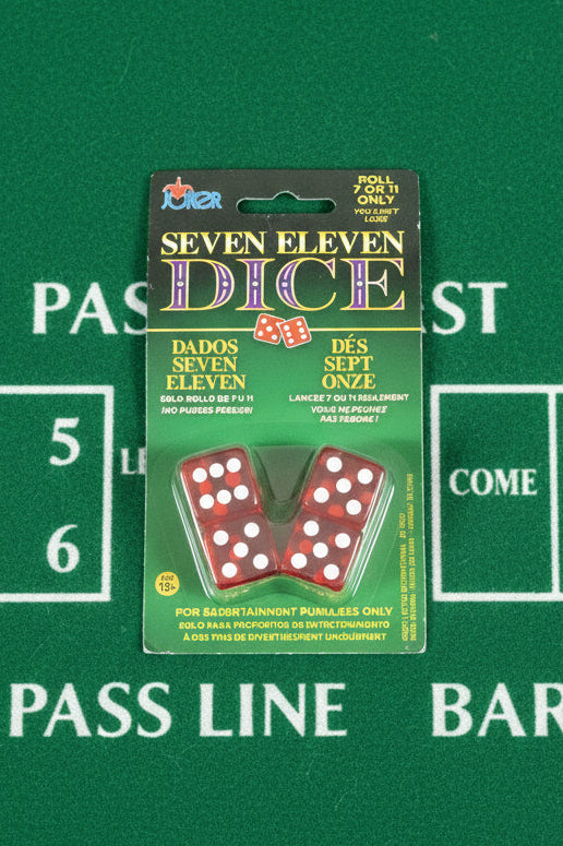 Seven Eleven Gimmicked Trick Dice -  4 Red Dice (2 Reg 2 Gimmicked)