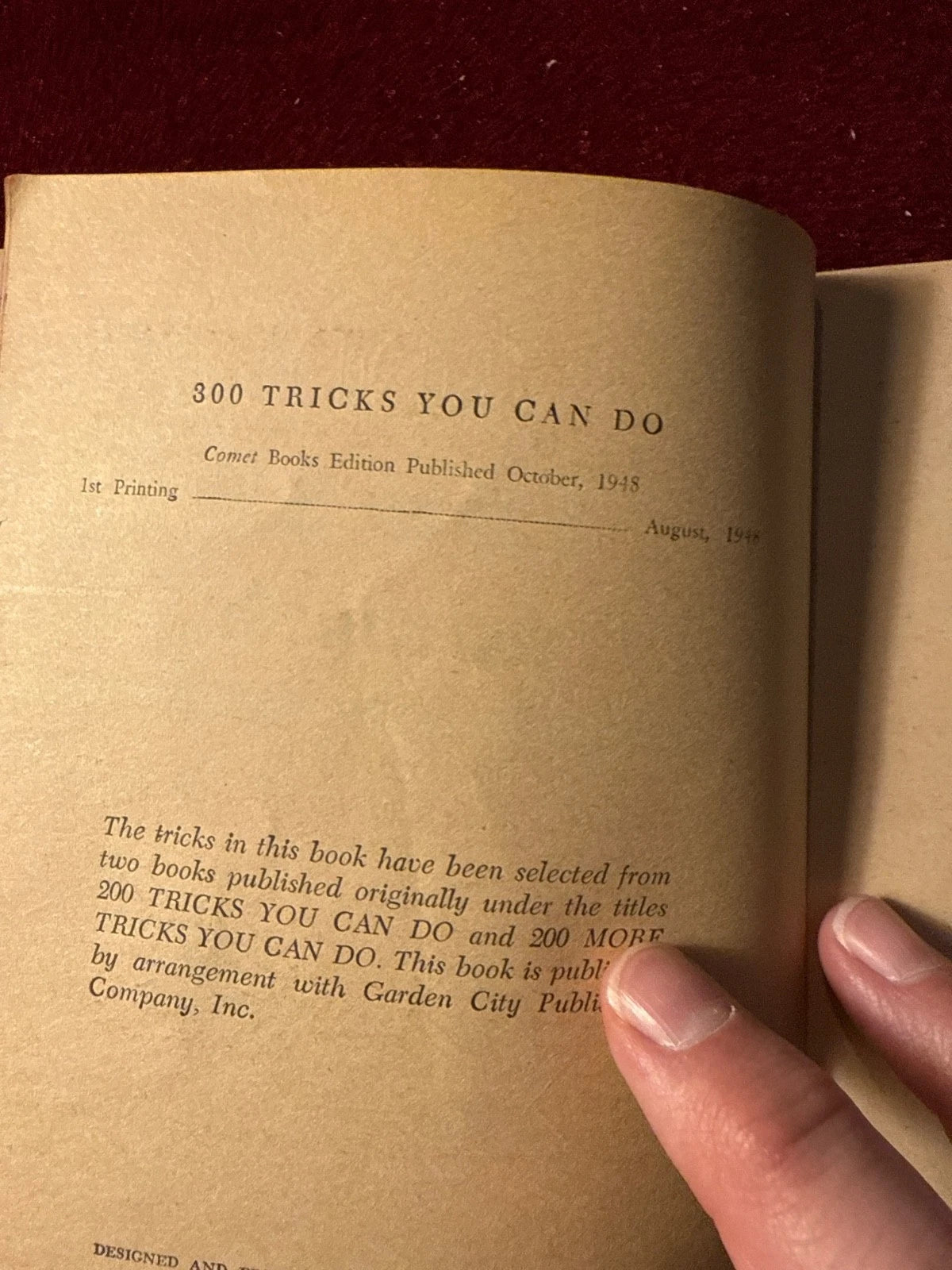 300 Tricks You Can Do by Howard Thurston - Comet Books - 1st Printing 1948 ESTATE