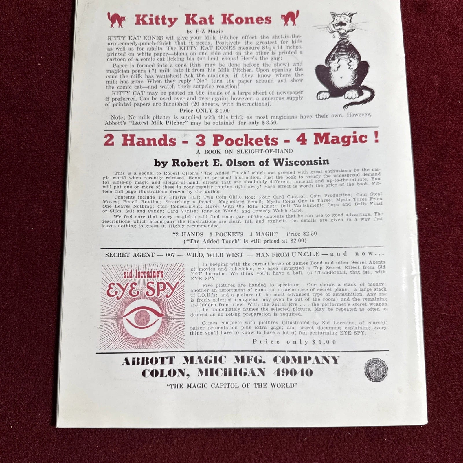 TOPS Magic Magazine VNTG Abbott’s February 1966 Vol 6 #6 Ron & Monica Urban