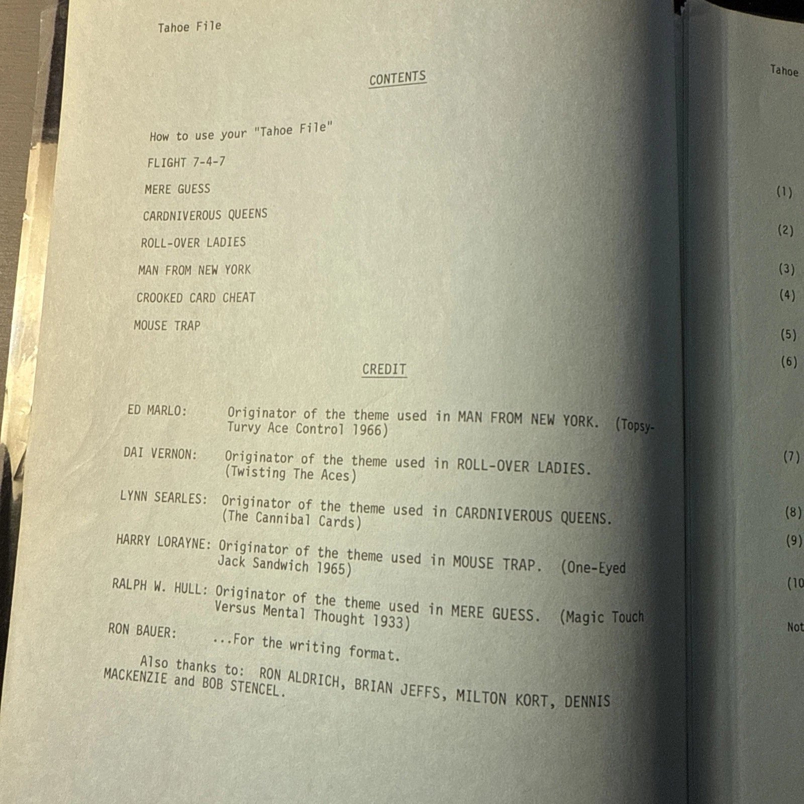 Tahoe File by Terry Lagerould: Bruce Florek 1982 ESTATE