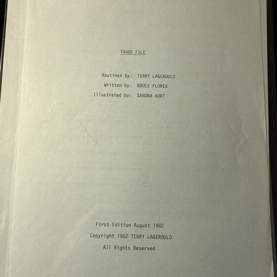 Tahoe File by Terry Lagerould: Bruce Florek 1982 ESTATE