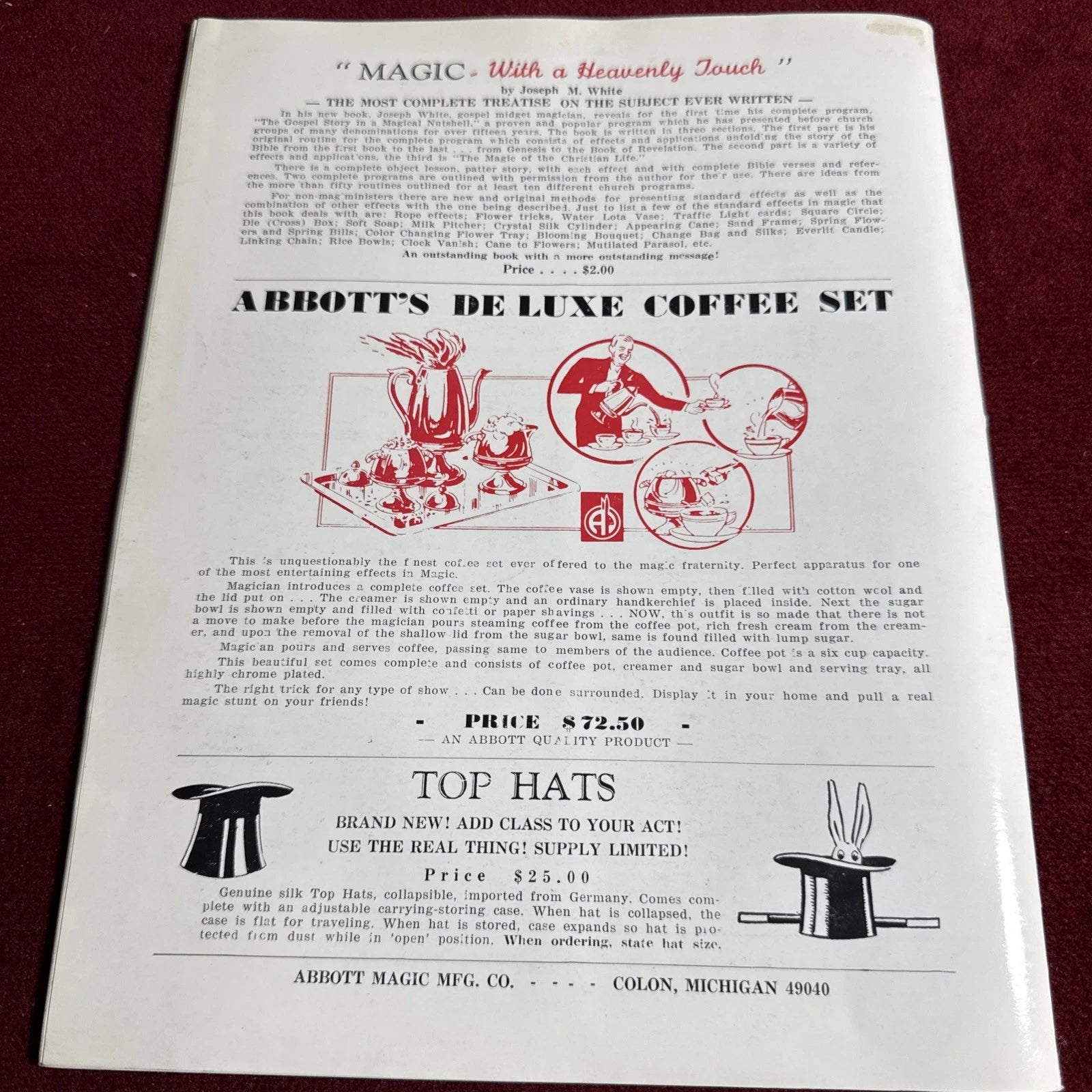 TOPS Magic Magazine VNTG Abbott’s February 1966 Vol 6 #2 Fu Manchu David Bamberg