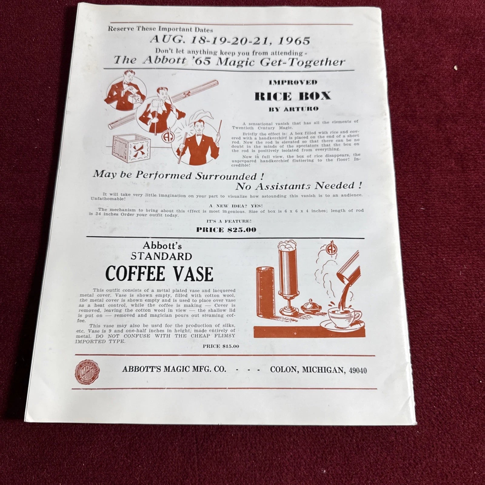 TOPS Magic Magazine VNTG Abbott’s January 1965 Vol 5 #1 Walter Zaney Blaney