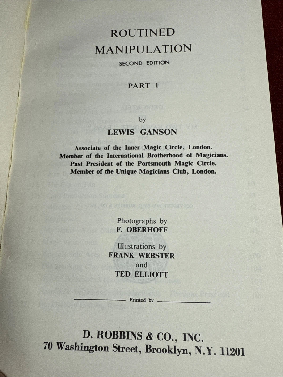 Routined Manipulation: Part 1&2 by Lewis Ganson - D Robbins 1976 ESTATE