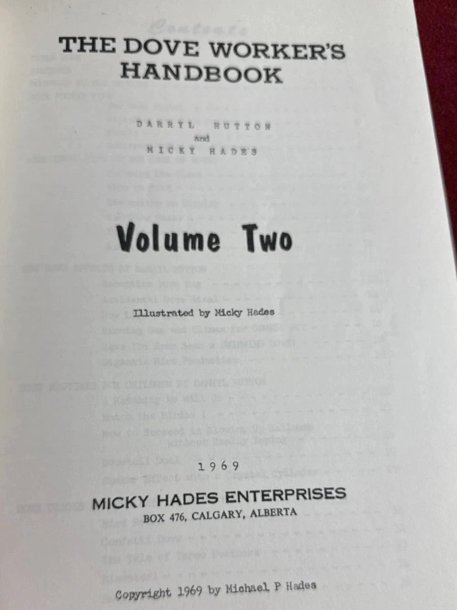 Dove Workers Handbook Vol 2 Hutton & Hades -  Magic 1969 1st Ed ESTATE