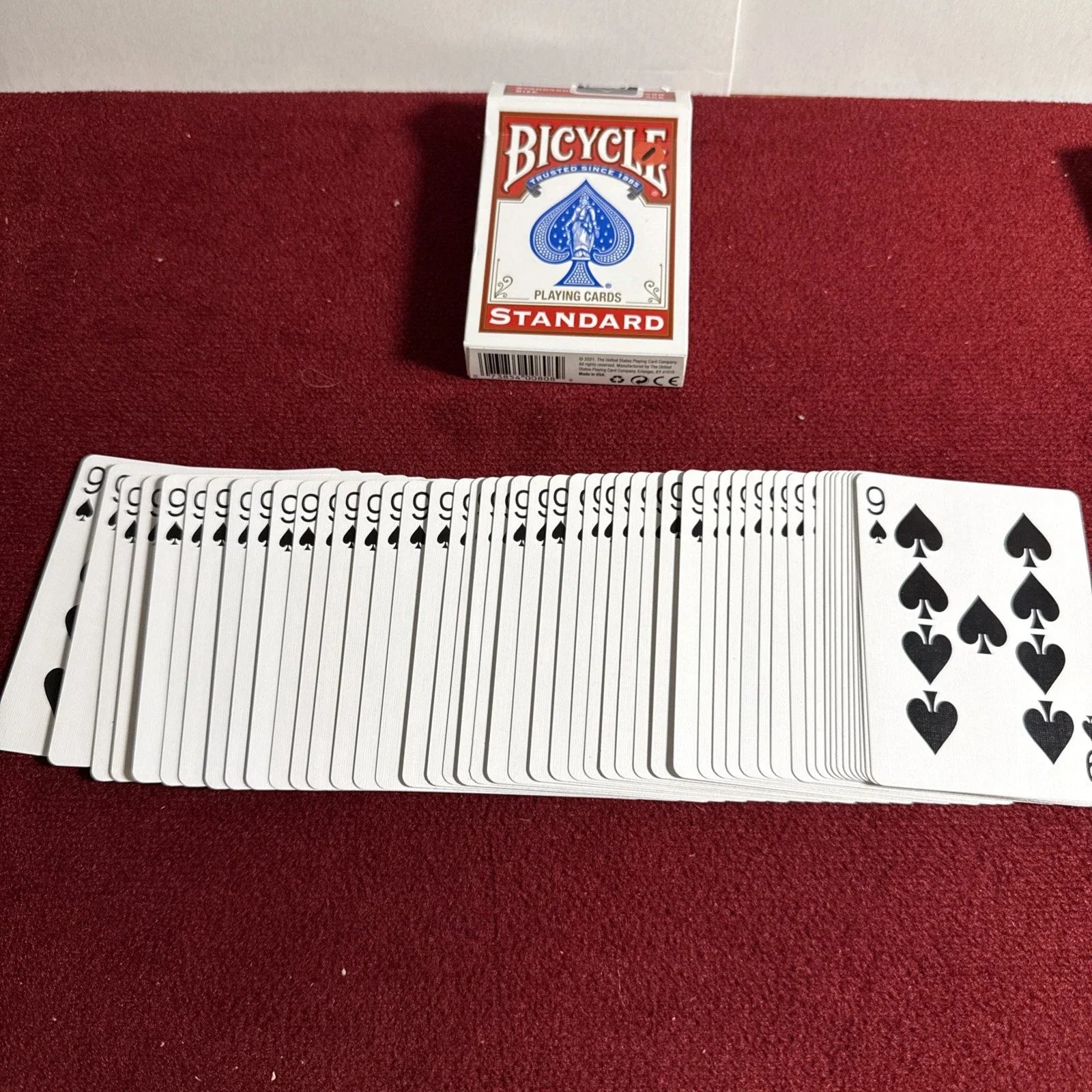 One Way Force Deck Red Bicycle Cards 9S Card Magic Trick