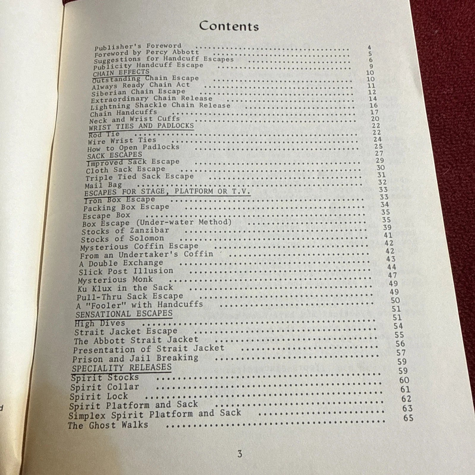 Escapes Book (Percy Abbott) Supreme Publication 1979 ESTATE