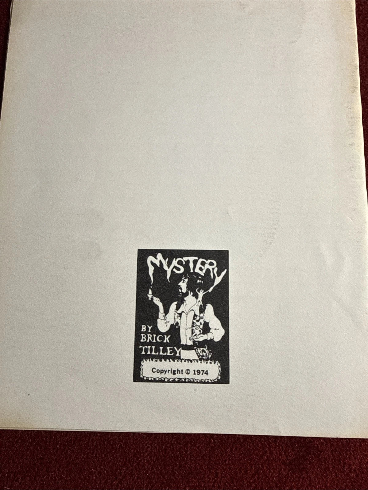 Close-up Magic from Brick Tilley 1974  From the library of the Amazing Kreskin SIGNED ESTATE