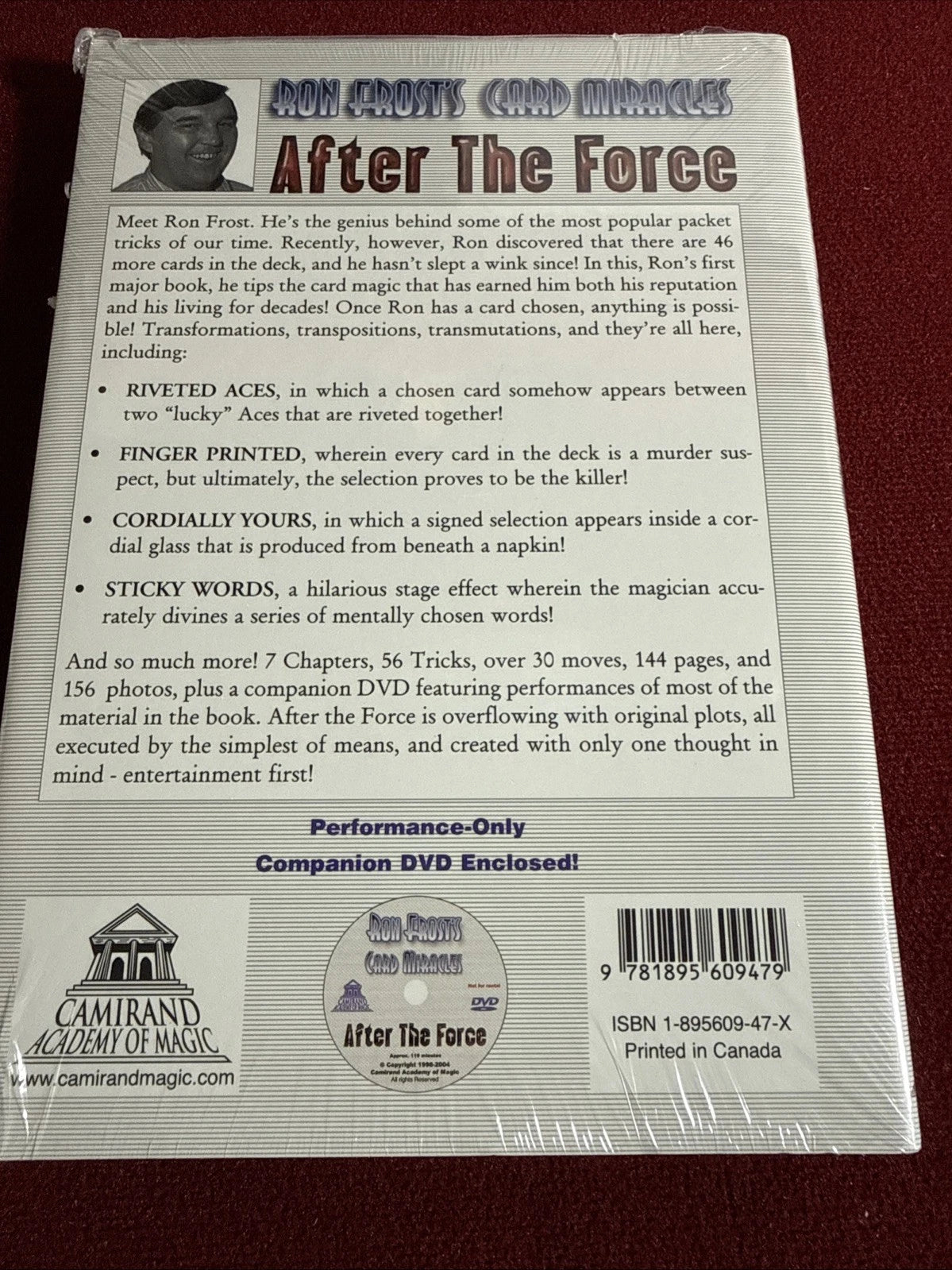 Ron Frost’s Card Miracles After The Force W/DVD - Camirand Academy Of Magic