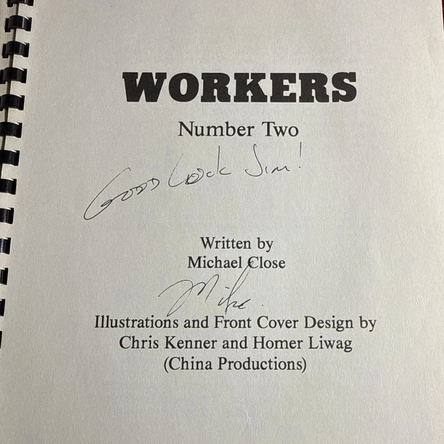 Workers #2 Michael Close SIGNED & INSCRIBED - 1992 ESTATE