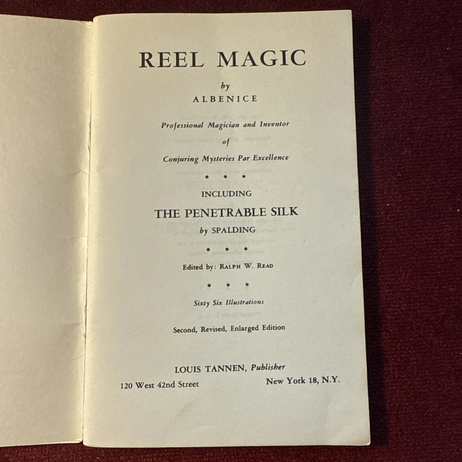 Reel Magic by Ablenice - 2nd Ed. Louis Tannen 1950 ESTATE