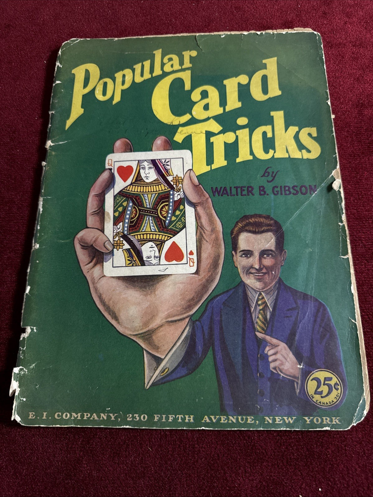 Popular Card Tricks by Walter B Gibson 1920s 1st Edition - ESTATE