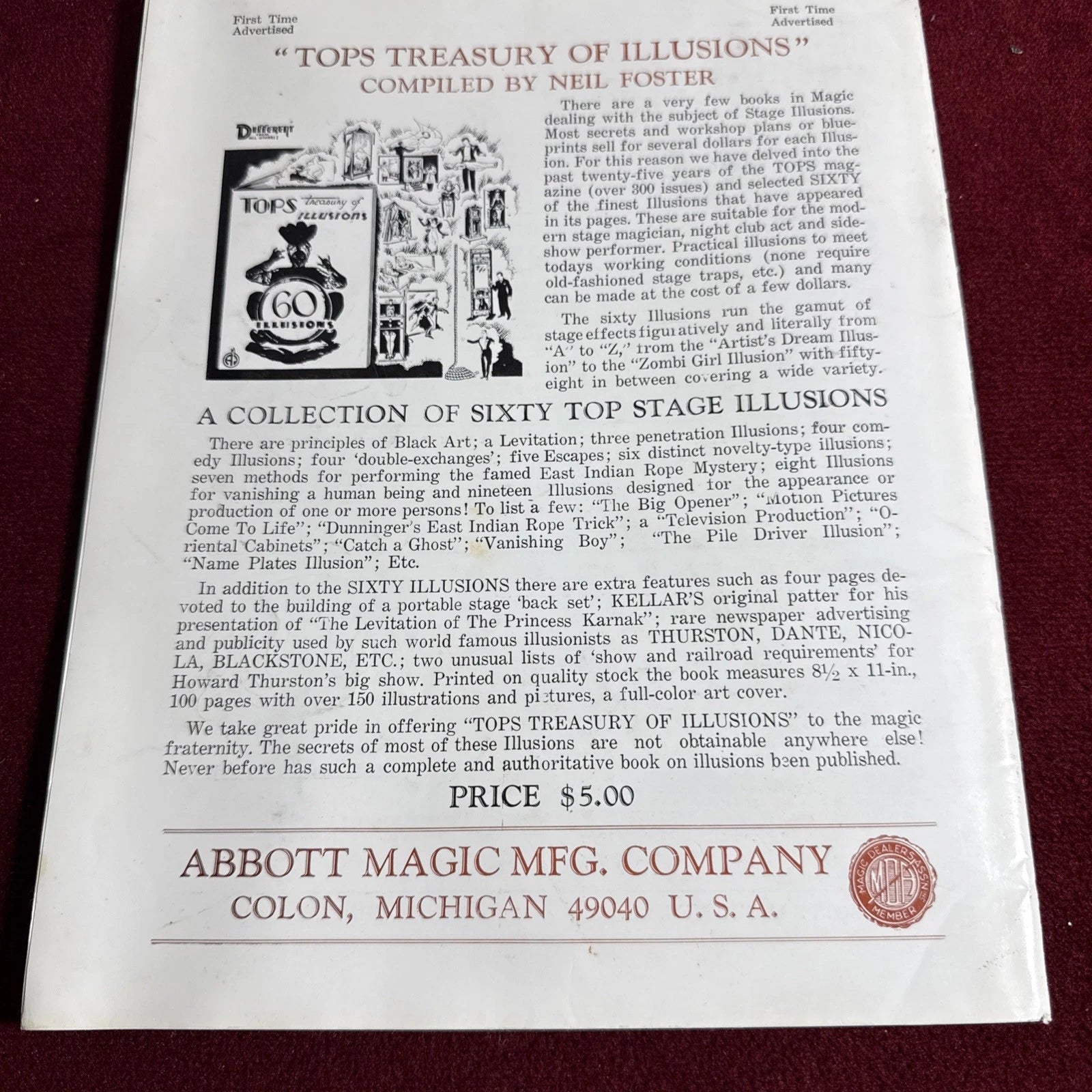 TOPS Magic Magazine VNTG Abbott’s April 1965 Vol 5 #4 The Rene’s