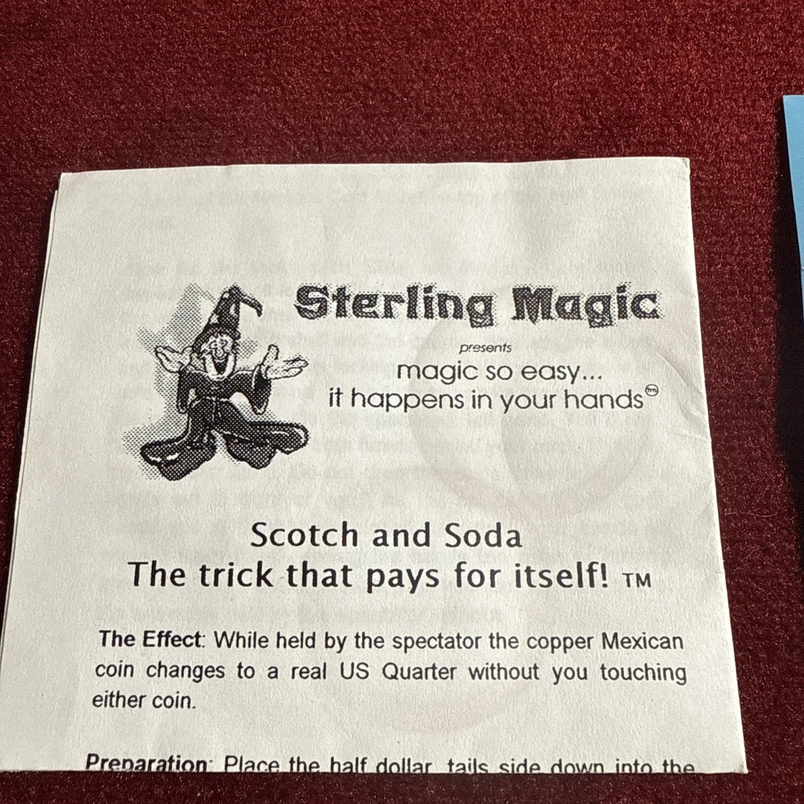 Scotch & Soda Coin Magic Trick - Sterling - HALF DOLLAR SIZE Locking