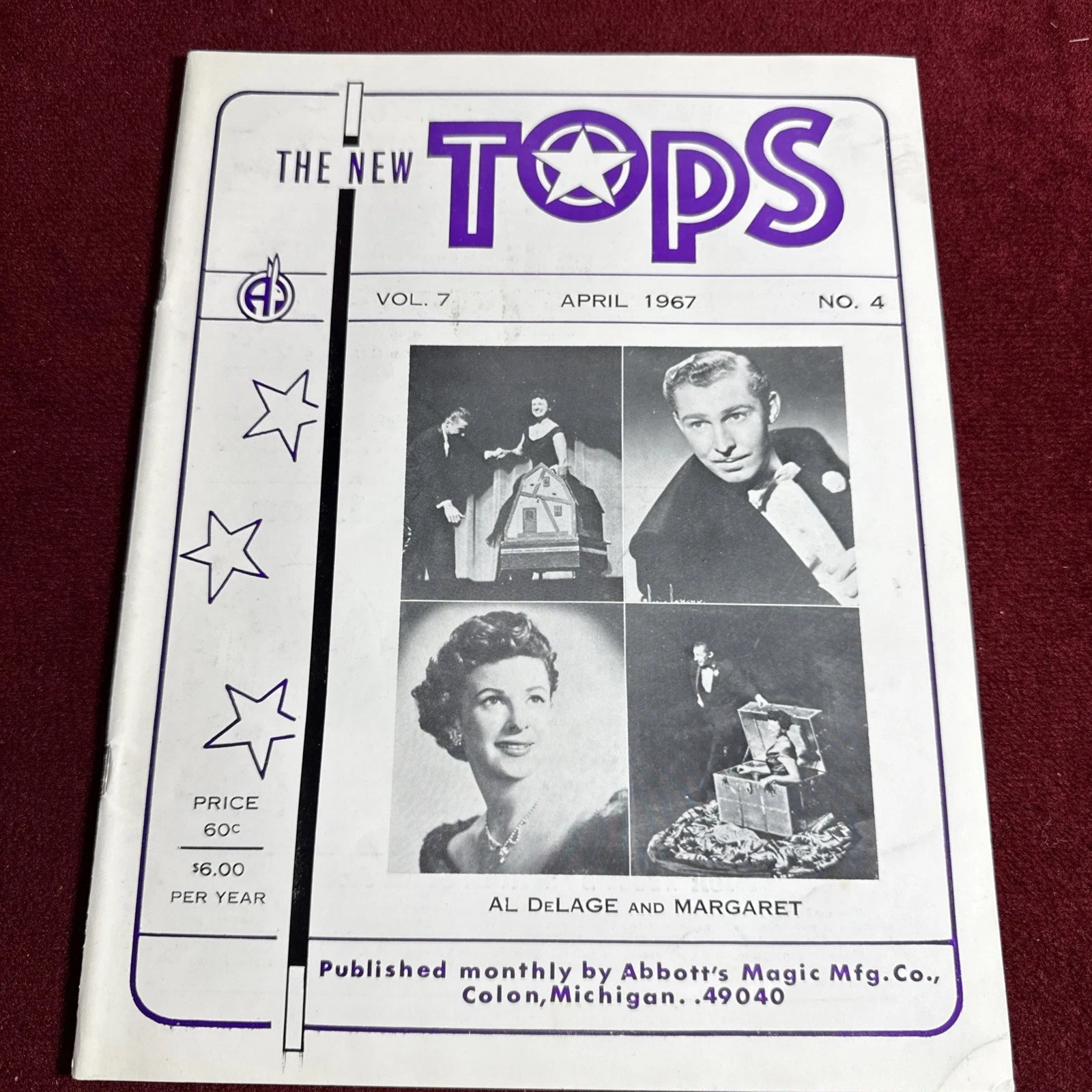 TOPS Magic Magazine VNTG Abbott’s February 1966 Vol 7 #4 Al DeLage & Margaret