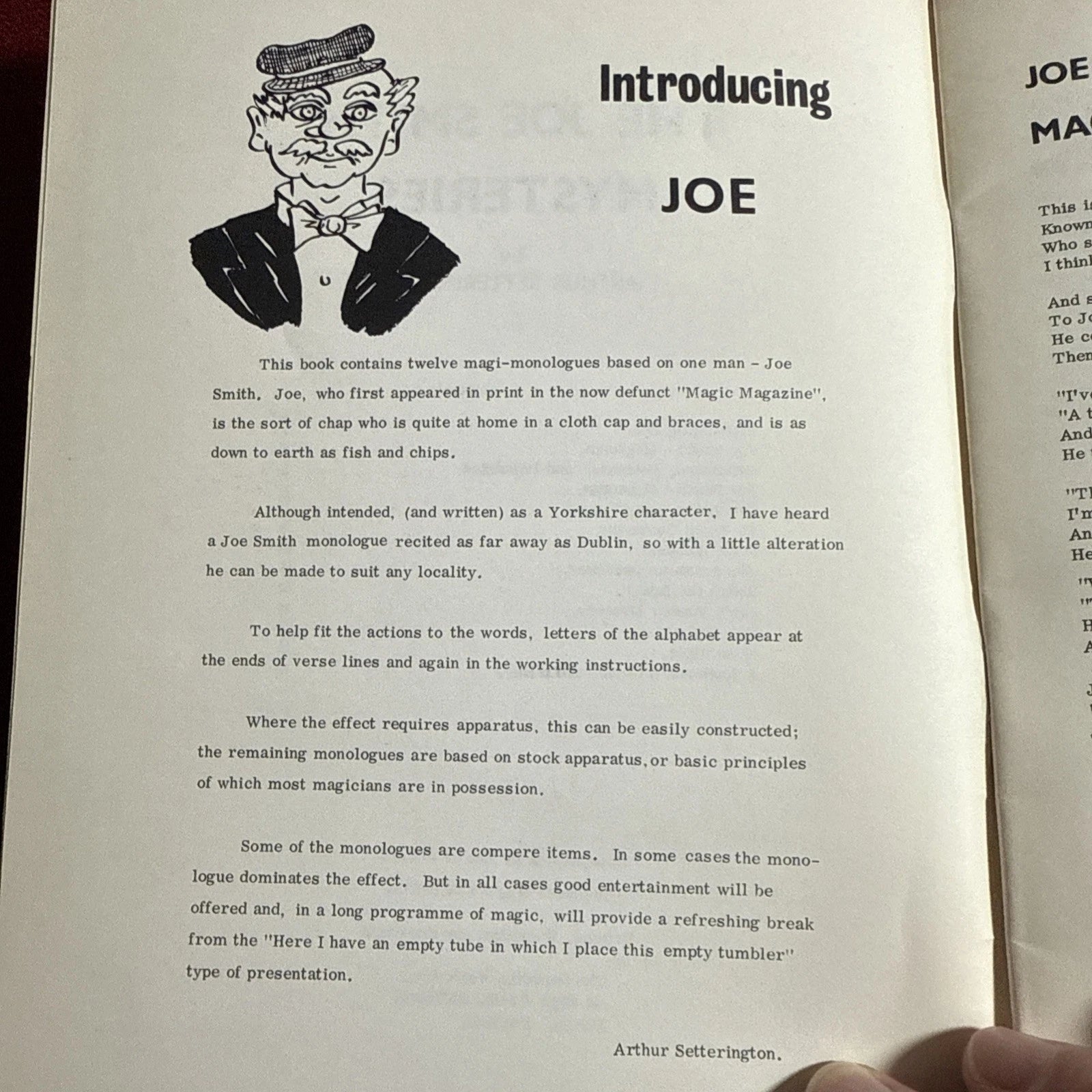 The Joe Smith Mysteries Supreme Magic by Arthur Setterington - Supreme Magic ESTATE