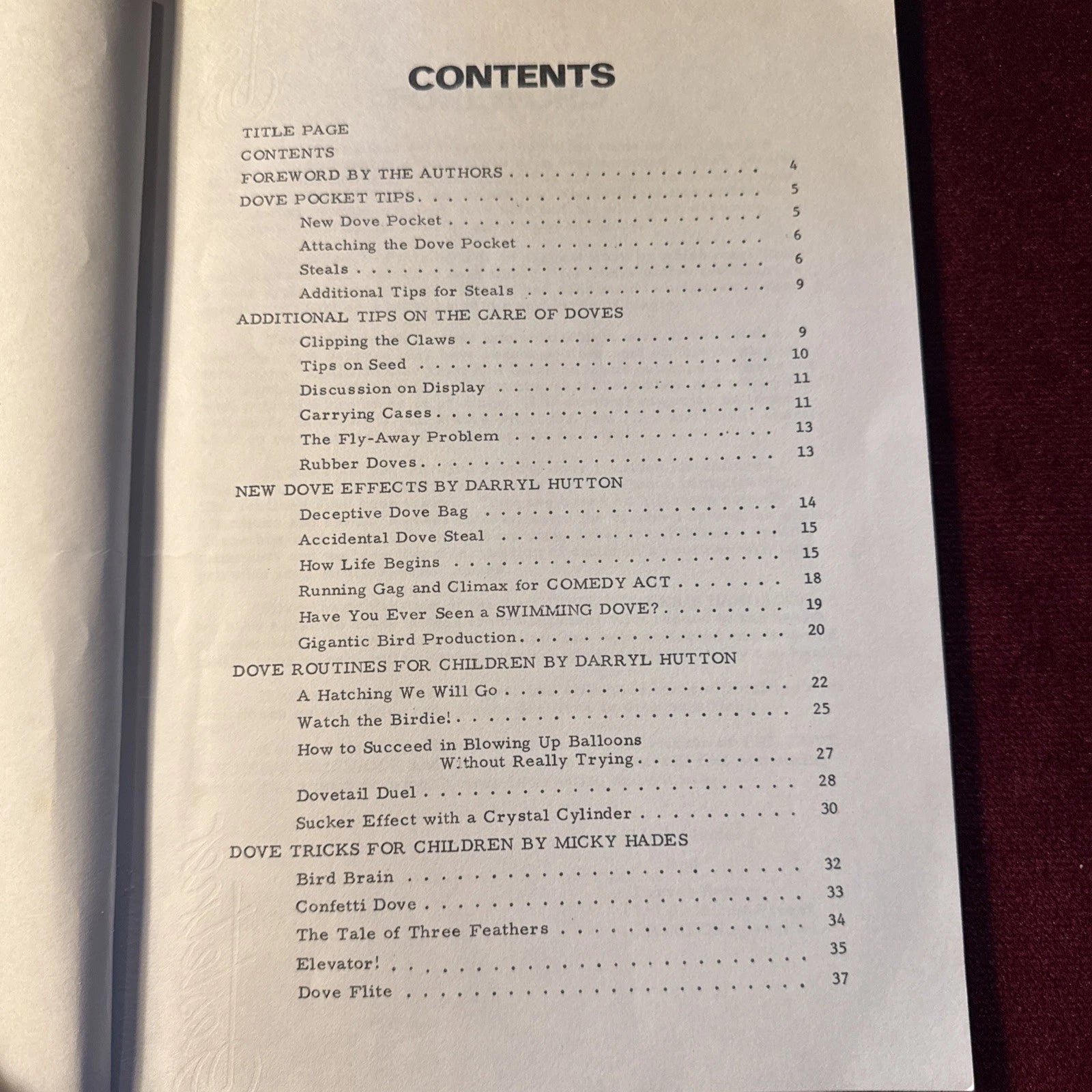 The Dove Workers Handbook Vol 2 by Hutton & Hades 2nd edition 1977 ESTATE